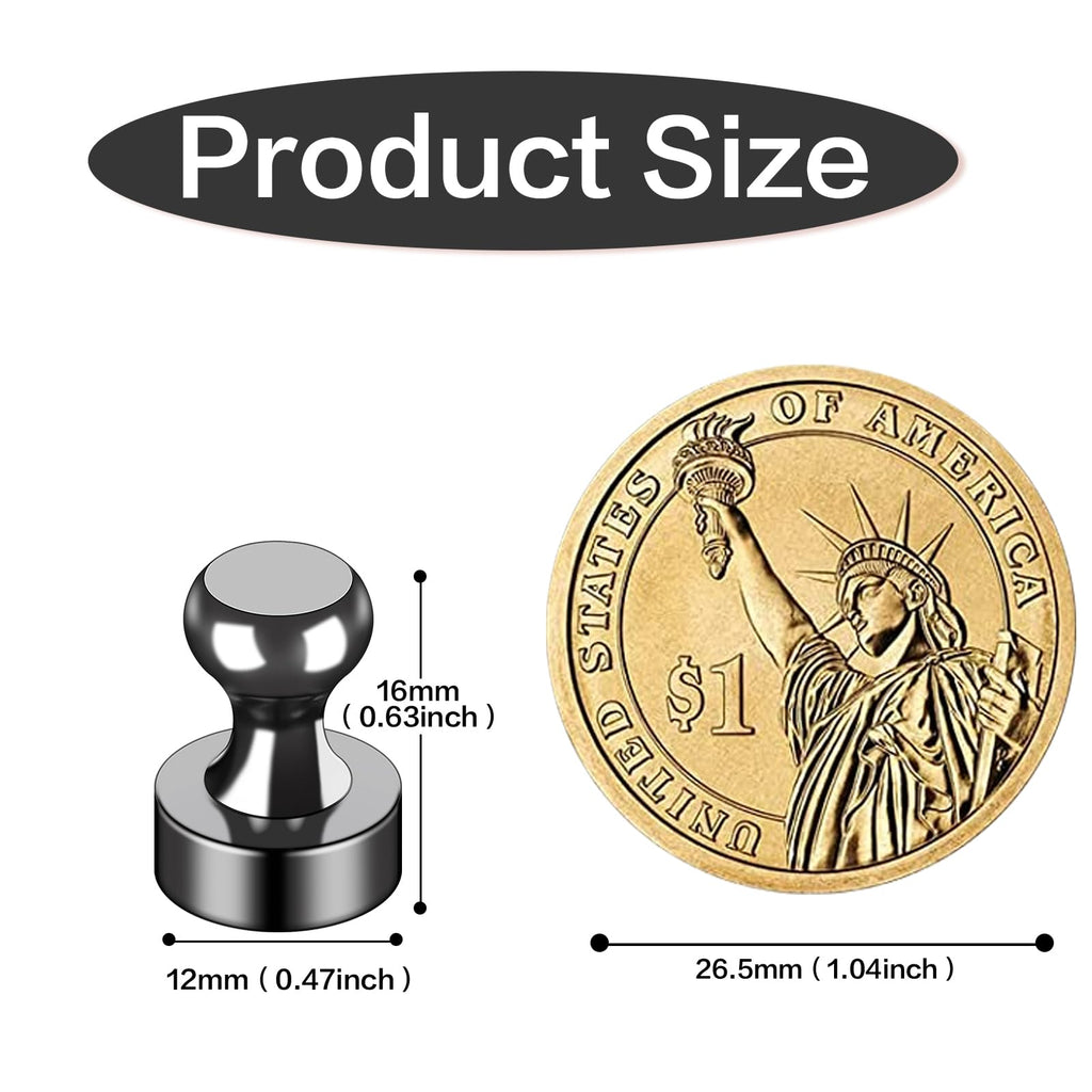 LOVIMAG Fridge Magnets 12Pcs Refrigerator Whiteboard Small Strong Magnet Classroom Kitchen Accessories Decorative Locker Set Decor Must Haves Office Calendar Refrigerador Magnetic Cute Crafts Black