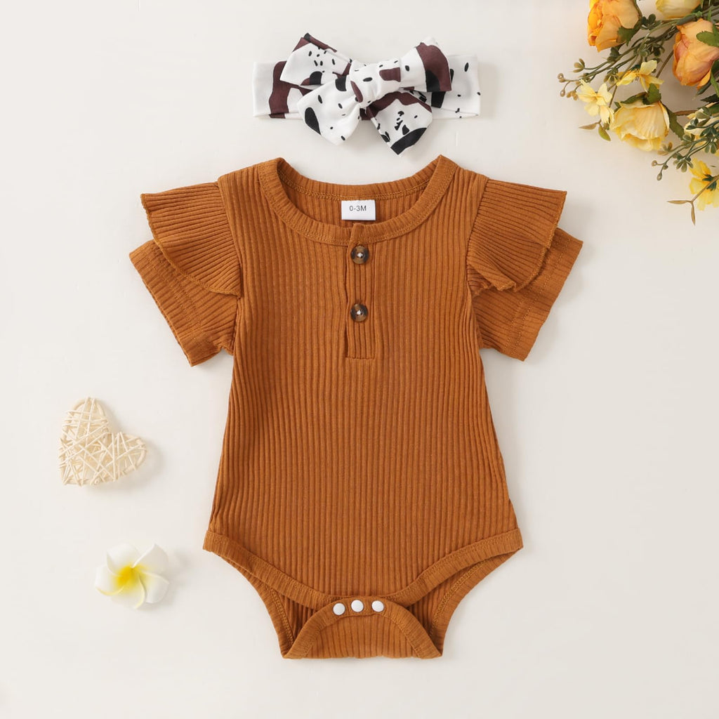 Yvowming Newborn Baby Girl Clothes Infant Ruffle Romper Pants Set Summer Outfits Cute Baby Clothes for Girls