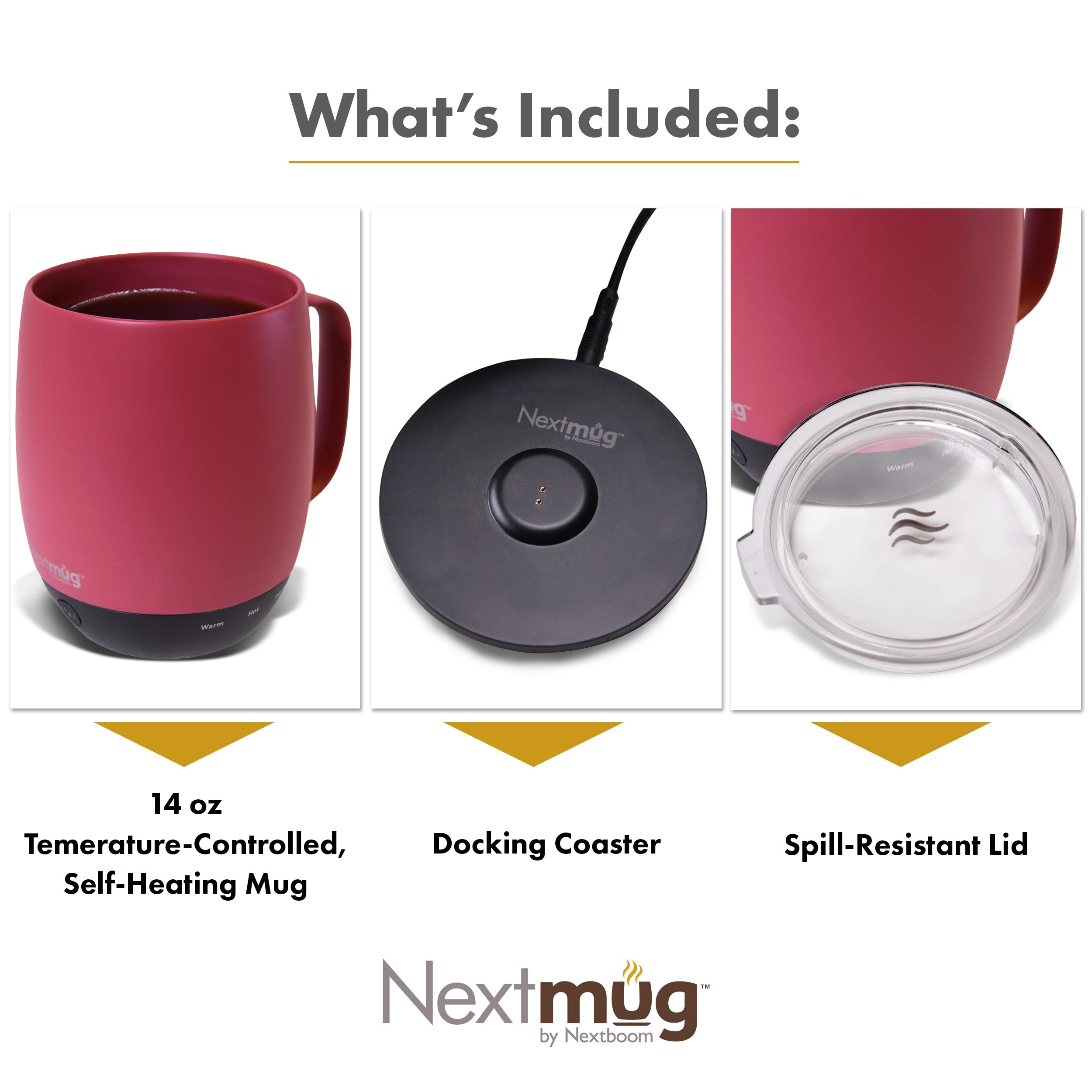 Nextmug - Temperature-Controlled, Self-Heating Coffee Mug (Slate Blue - 14 oz.)