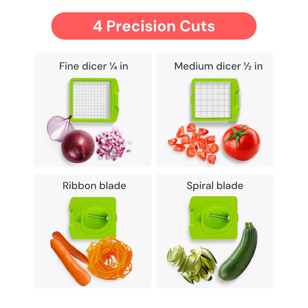 Fullstar The Original Pro Chopper - Vegetable Chopper and Spiralizer, Food Chopper with Container, Fruit Slicer, Kitchen Gadgets & Gifts, Home Essentials (4 in 1, White)