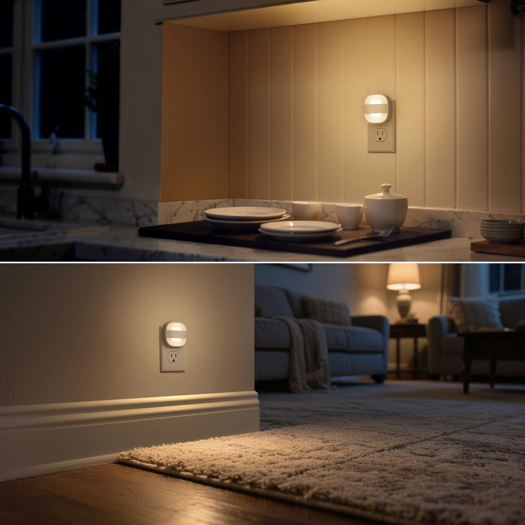 DORESshop LED Night Light, Night Lights Plug Into Wall [2 Pack] with Dusk-to-Dawn Sensor, Dimmable Nightlights, Adjustable Brightness for Bathroom, Hallway, Bedroom,Kids Room,Stairway,Soft White