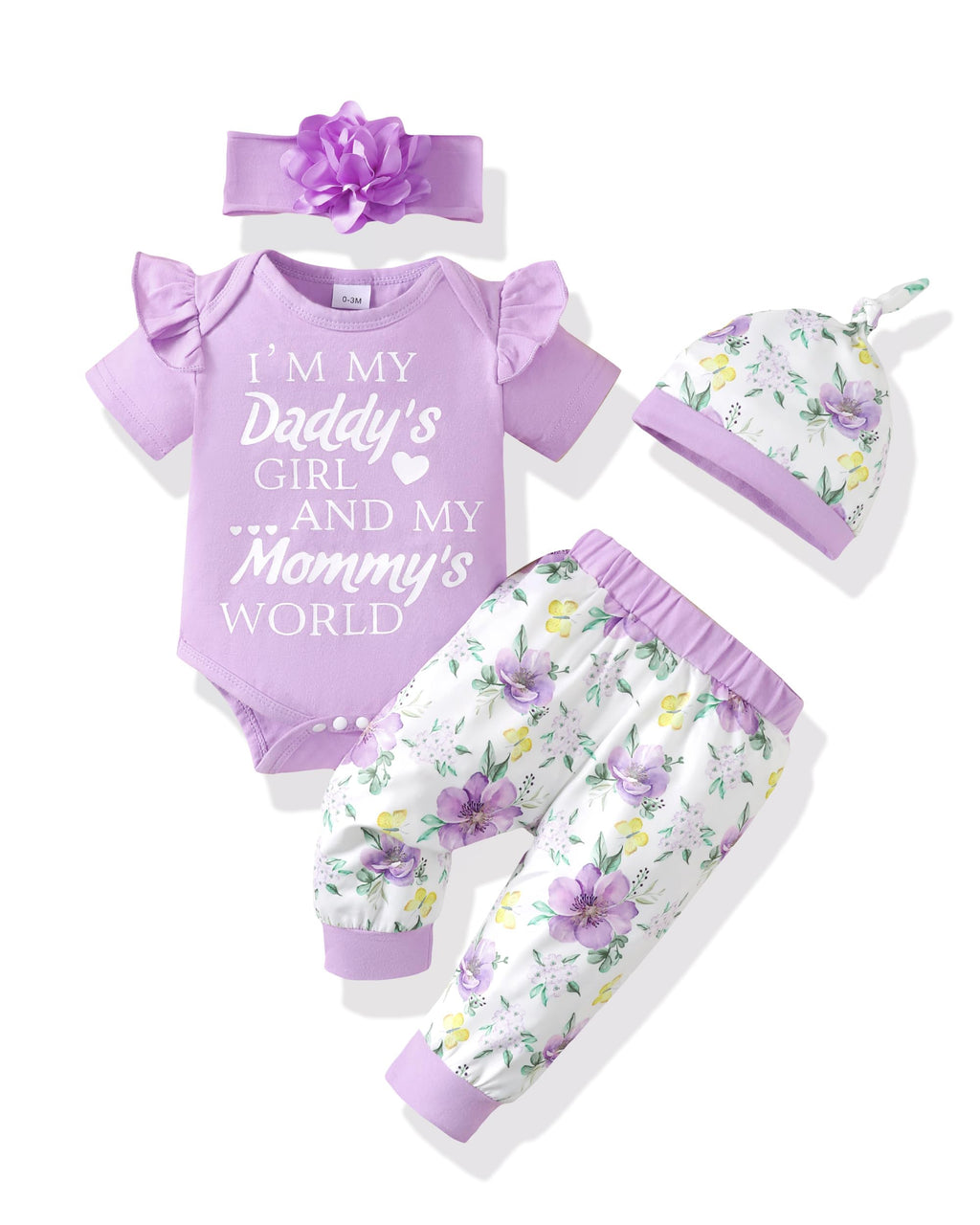 Renotemy Newborn Infant Baby Girl Clothes Summer Outfits Infant Romper Pants Cute Toddler Girl Clothes Gift Set
