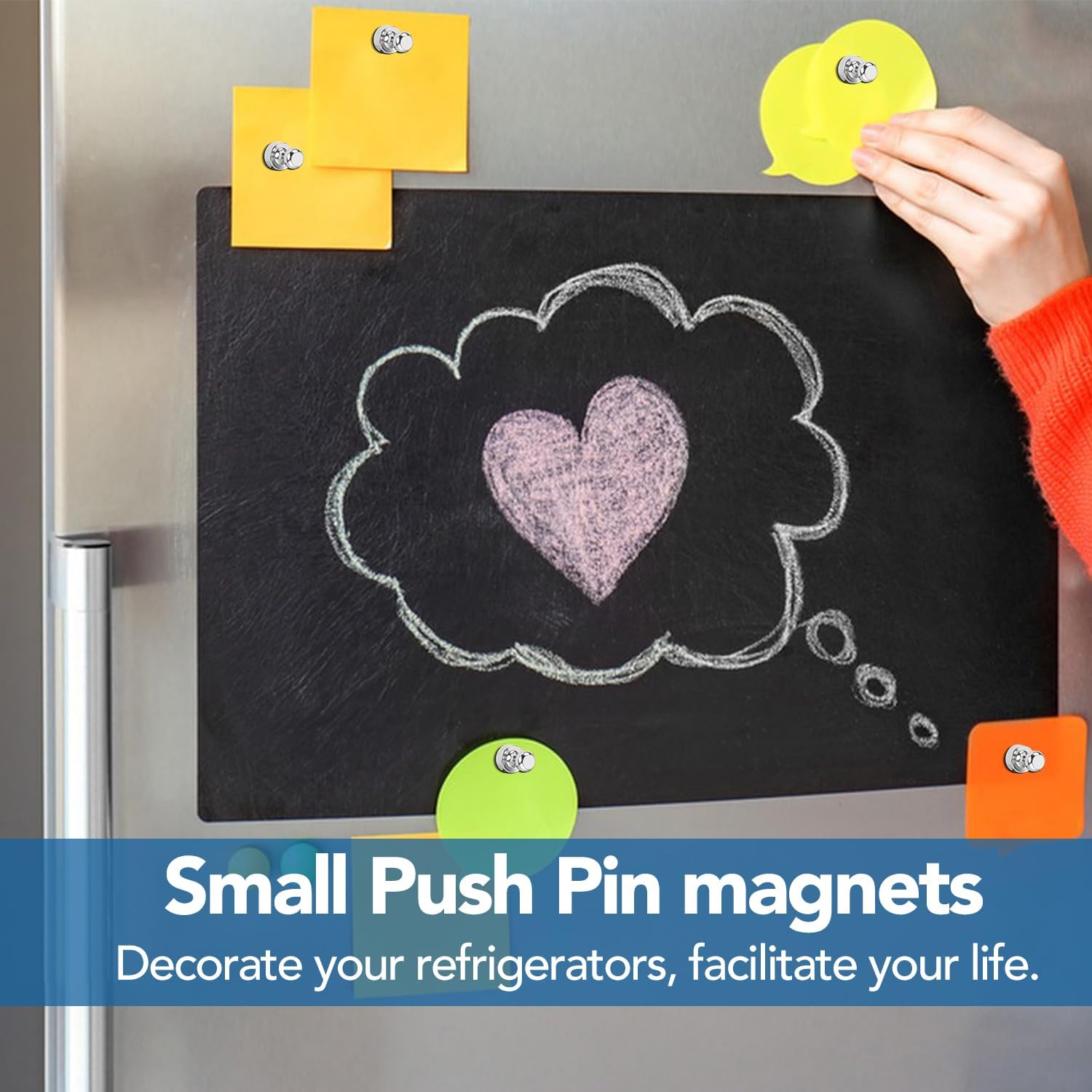 LOVIMAG Fridge Magnets 12Pcs Refrigerator Whiteboard Small Strong Magnet Classroom Kitchen Accessories Decorative Locker Set Decor Must Haves Office Calendar Refrigerador Magnetic Cute Crafts Black