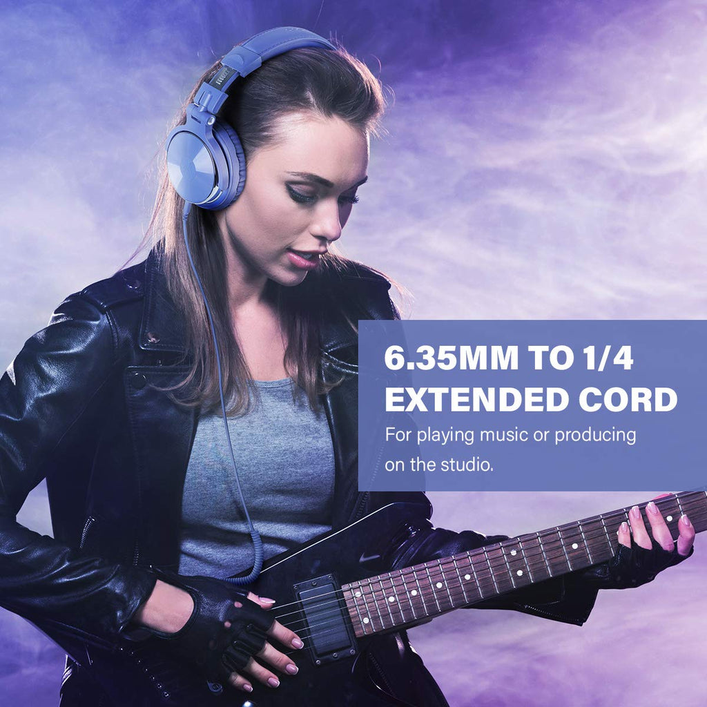 OneOdio Wired Over Ear Headphones Hi-Res Studio Monitor & Mixing DJ Stereo Headsets with 50mm Drivers and 1/4 to 3.5mm Jack for AMP Computer Recording Podcast Keyboard Guitar Laptop - Black