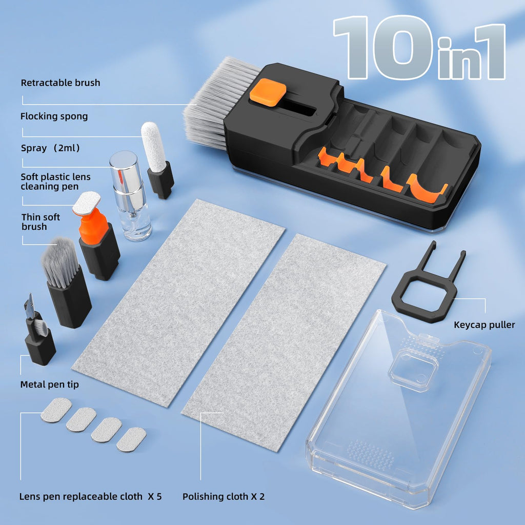 Keyboard Cleaning Kit Laptop Cleaner, All-in-1 Computer Screen Cleaning Brush Tool, Multi-Function PC Accessories Electronic Cleaner Kit Spray for iPhone iPad Macbook Earbud Camera Monitor with Patent