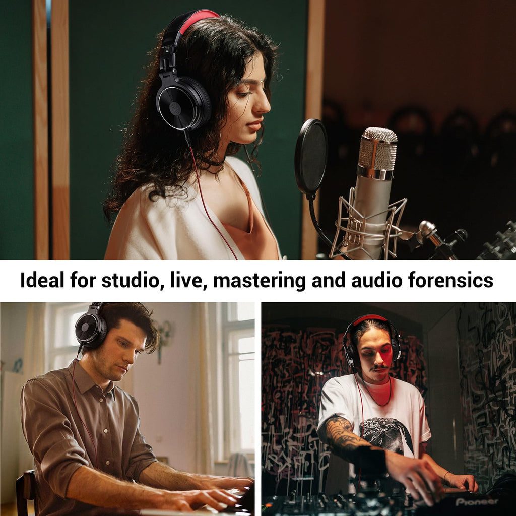 OneOdio Wired Over Ear Headphones Hi-Res Studio Monitor & Mixing DJ Stereo Headsets with 50mm Drivers and 1/4 to 3.5mm Jack for AMP Computer Recording Podcast Keyboard Guitar Laptop - Black