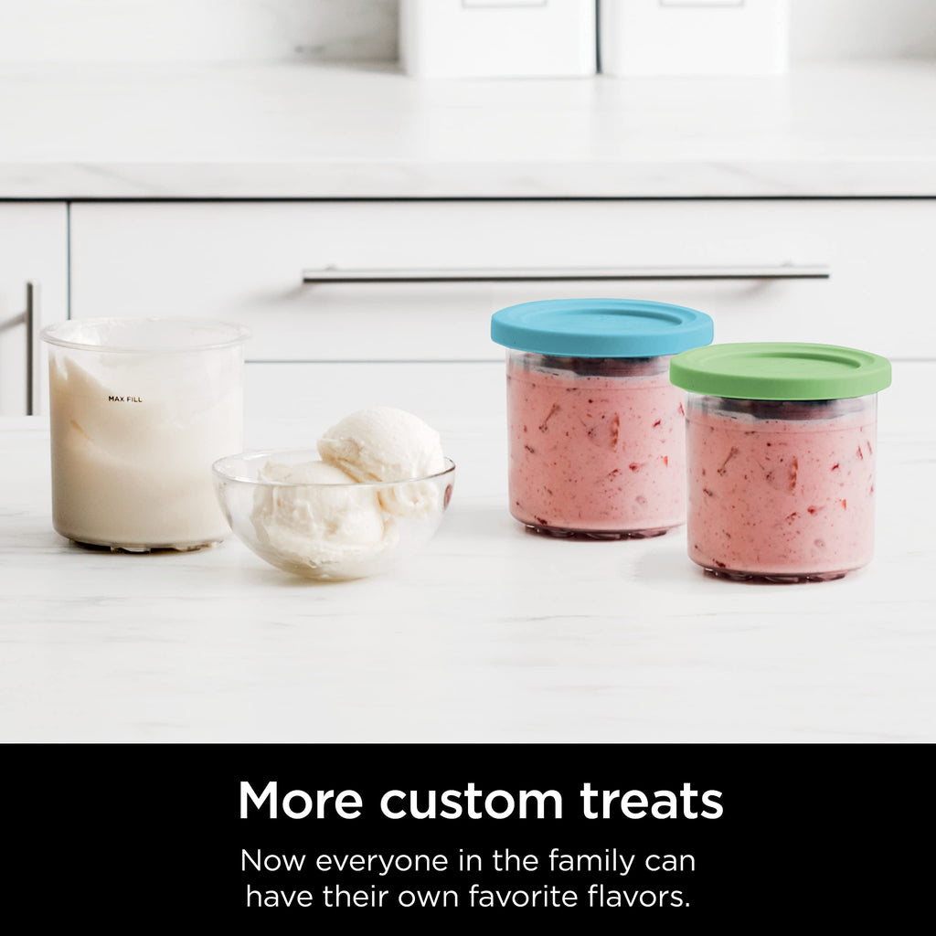 Ninja NC301 CREAMi Ice Cream Maker, for Gelato, Mix-ins, Milkshakes, Sorbet, Smoothie Bowls & More, 7 One-Touch Programs, with (2) Pint Containers & Lids, Compact Size, Perfect for Kids, Silver