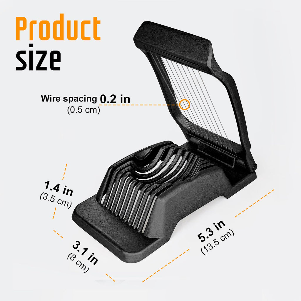 Egg Slicer for Hard Boiled Eggs, Stainless Steel Wire, Multipurpose Heavy Duty Aluminium Egg Cutter Dishwasher Safe for Egg, Salads & Sandwiches, Strawberries, Mushrooms & Soft Cheese, Fruit, Sliver