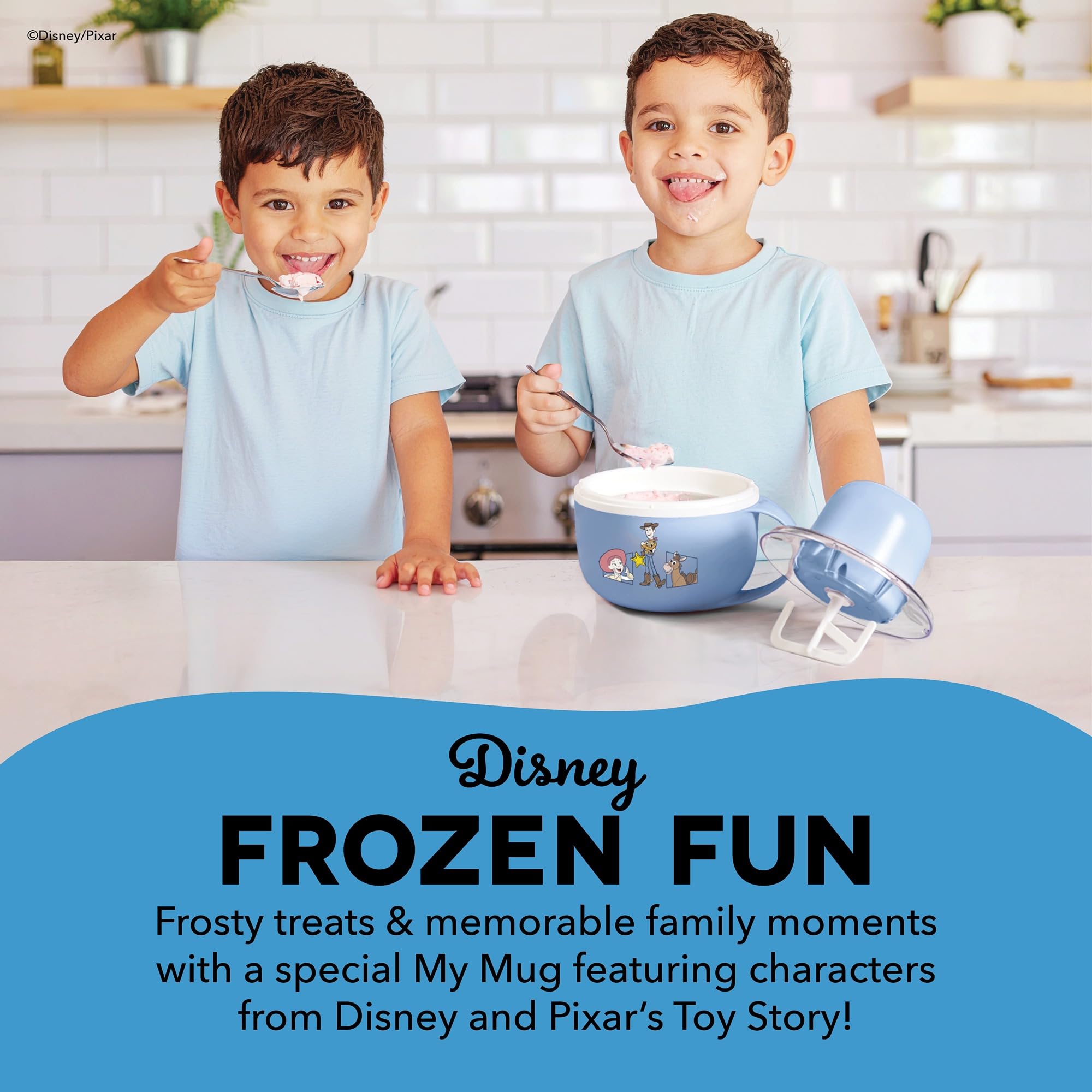 Dash My Mug Ice Cream Maker - Makes Single Serving of Gelato, Frozen Yogurt, Sorbet & More - Easy to Clean & Use - Aqua, 2 Bowls