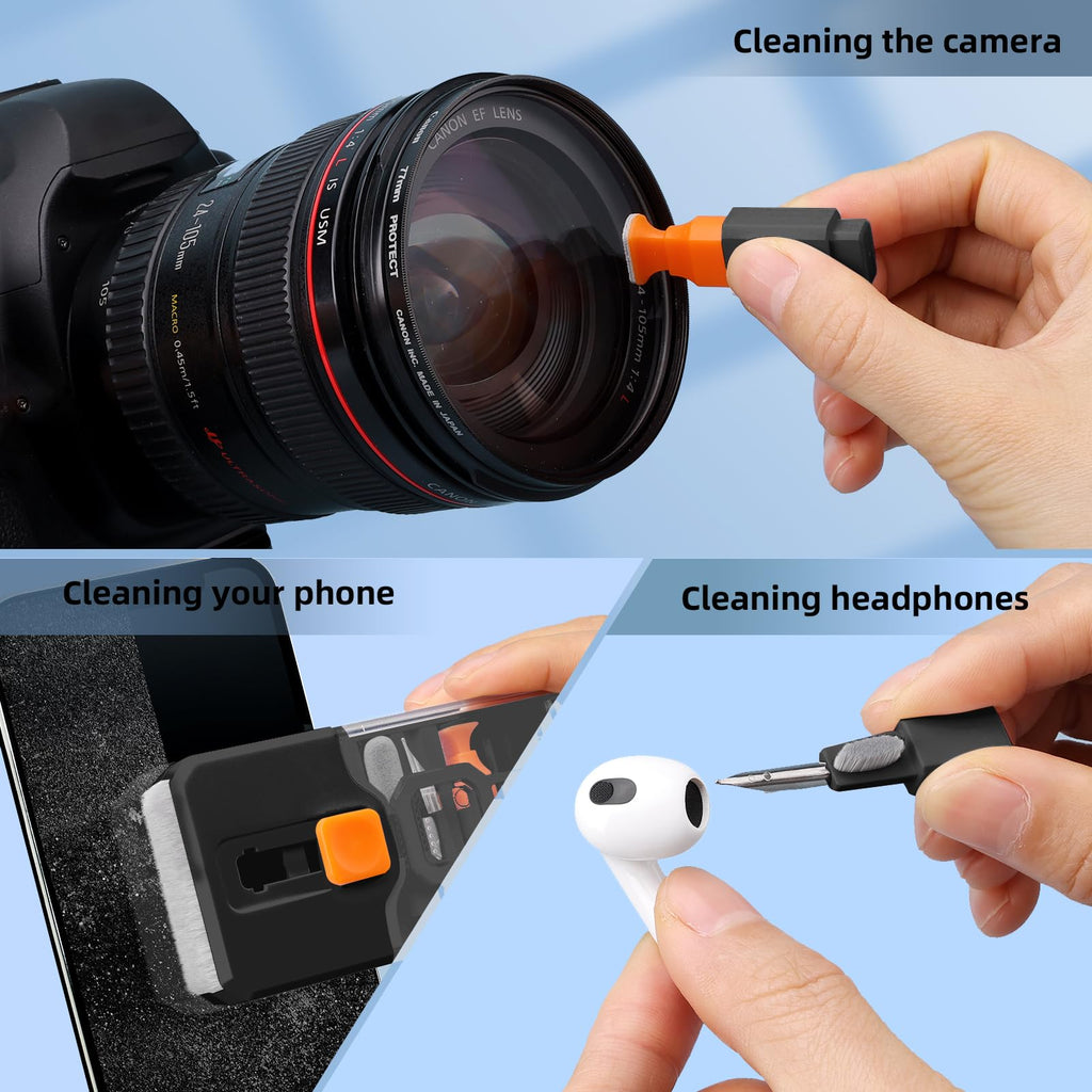 Keyboard Cleaning Kit Laptop Cleaner, All-in-1 Computer Screen Cleaning Brush Tool, Multi-Function PC Accessories Electronic Cleaner Kit Spray for iPhone iPad Macbook Earbud Camera Monitor with Patent