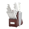 Cuisinart 15-Piece Knife Set with Block, High Carbon Stainless Steel, Forged Triple Rivet, White, C77WTR-15P