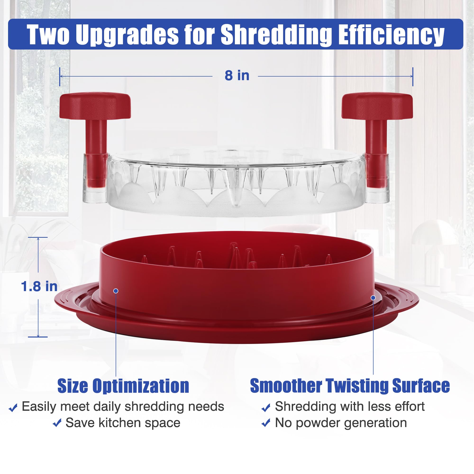 Chicken Shredder Tool Twist: 2026 Pro Food-Grade Visible Meat Shredder with Strong Anti-Slip Base, Ergonomic Handle, Chicken Breast Shredder, Suitable for Pork Beef Chicken - Black