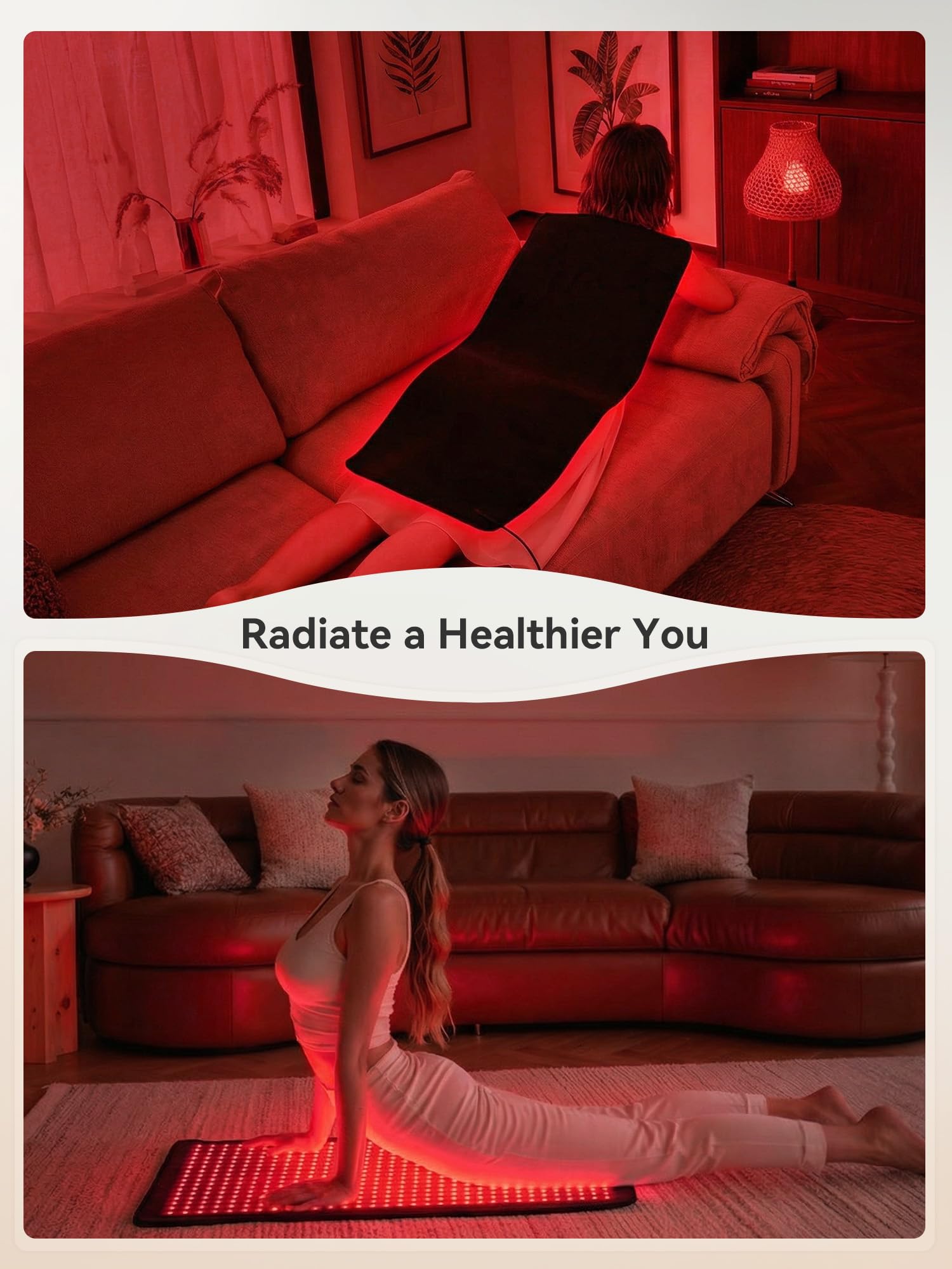 26" x 13" Red Light Therapy for Body - 660nm Red & 850nm Near Infrared NIR, Tri-Chip 1089 LEDs Therapy Mat