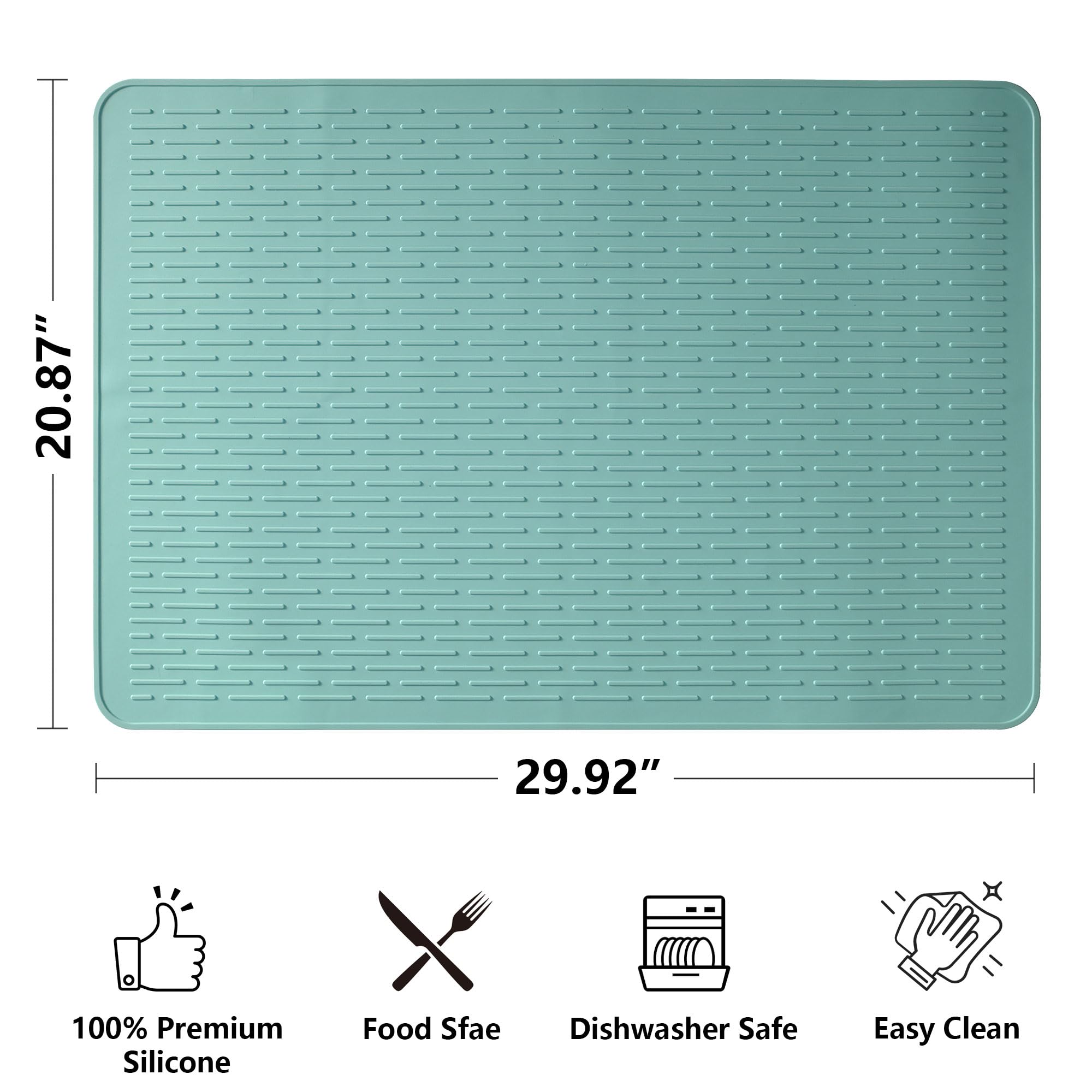 Stove Top Cover for Electric Stove- Range Covers for Electric Stove,Silicone XXL Dish Drying Mat, Glass Cooktop Covers, Flat RV Range top Mats (Black, 28"x20")