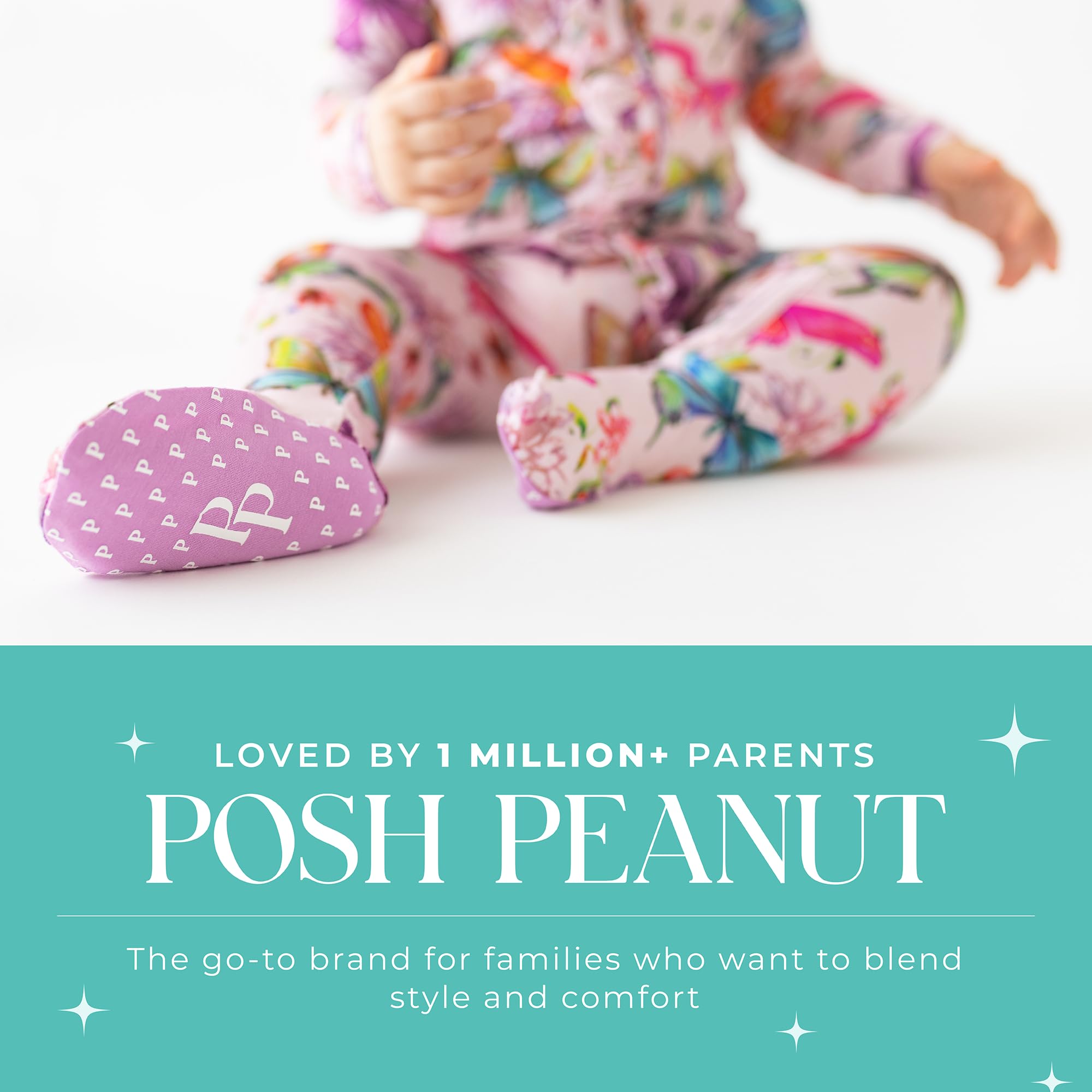 Posh Peanut Footie Pajamas for Baby Girls – Sleepers in Ultra-Soft Viscose from Bamboo with 2-Way Zipper & Ruffle Trim