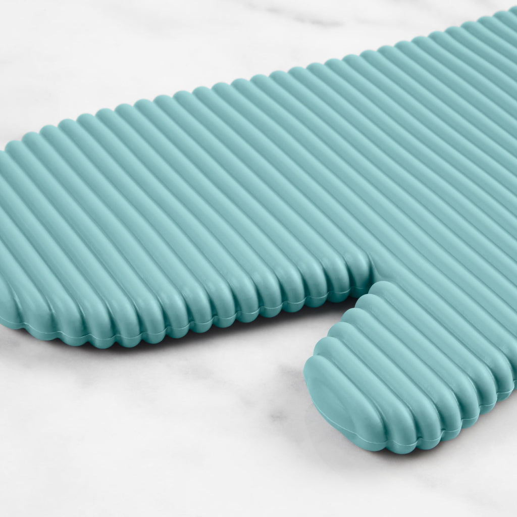 KITCHENAID Ribbed Soft Silicone Oven Mitt 2-Pack Set, 7.5"x13", Milkshake
