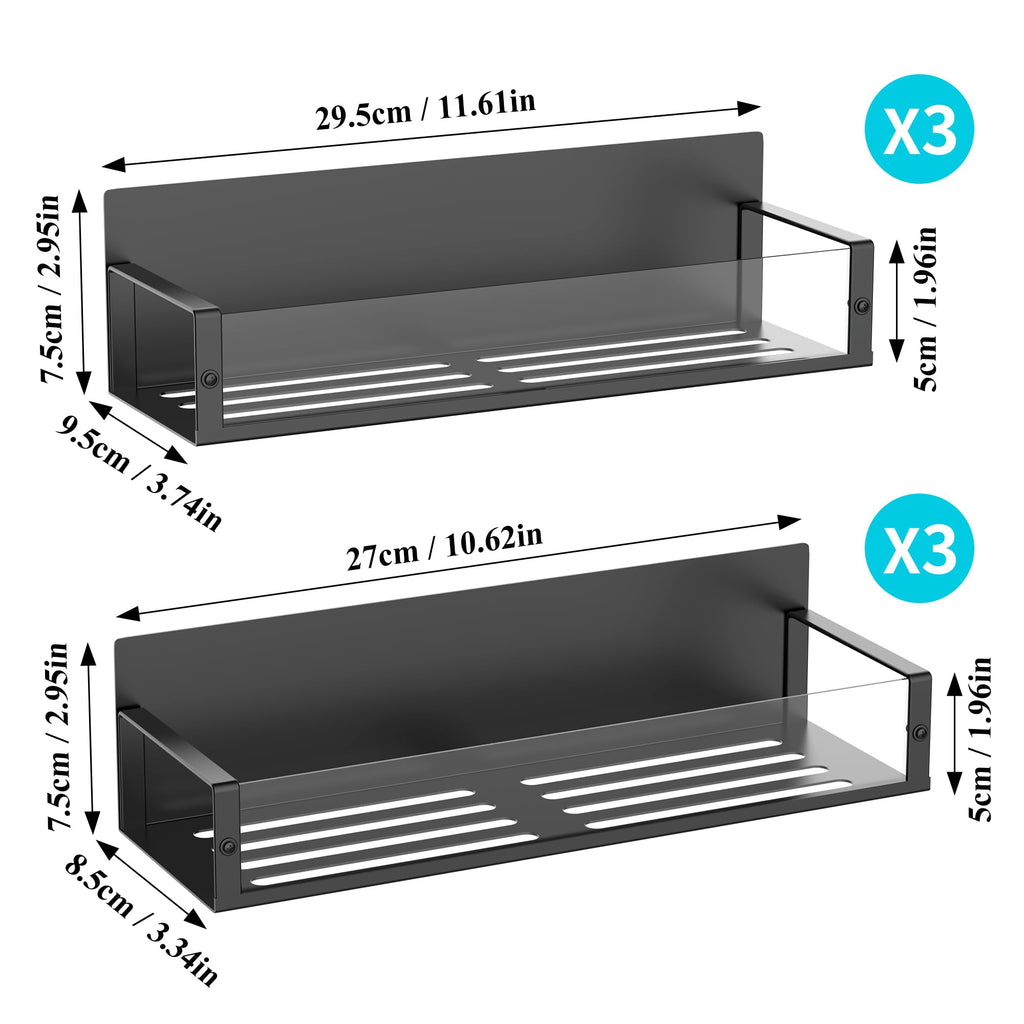 HuggieGems Metal 4 Pack Magnetic Spice Storage Rack Organizer for Refrigerator and Oven, Black Fridge Organizers and Storage
