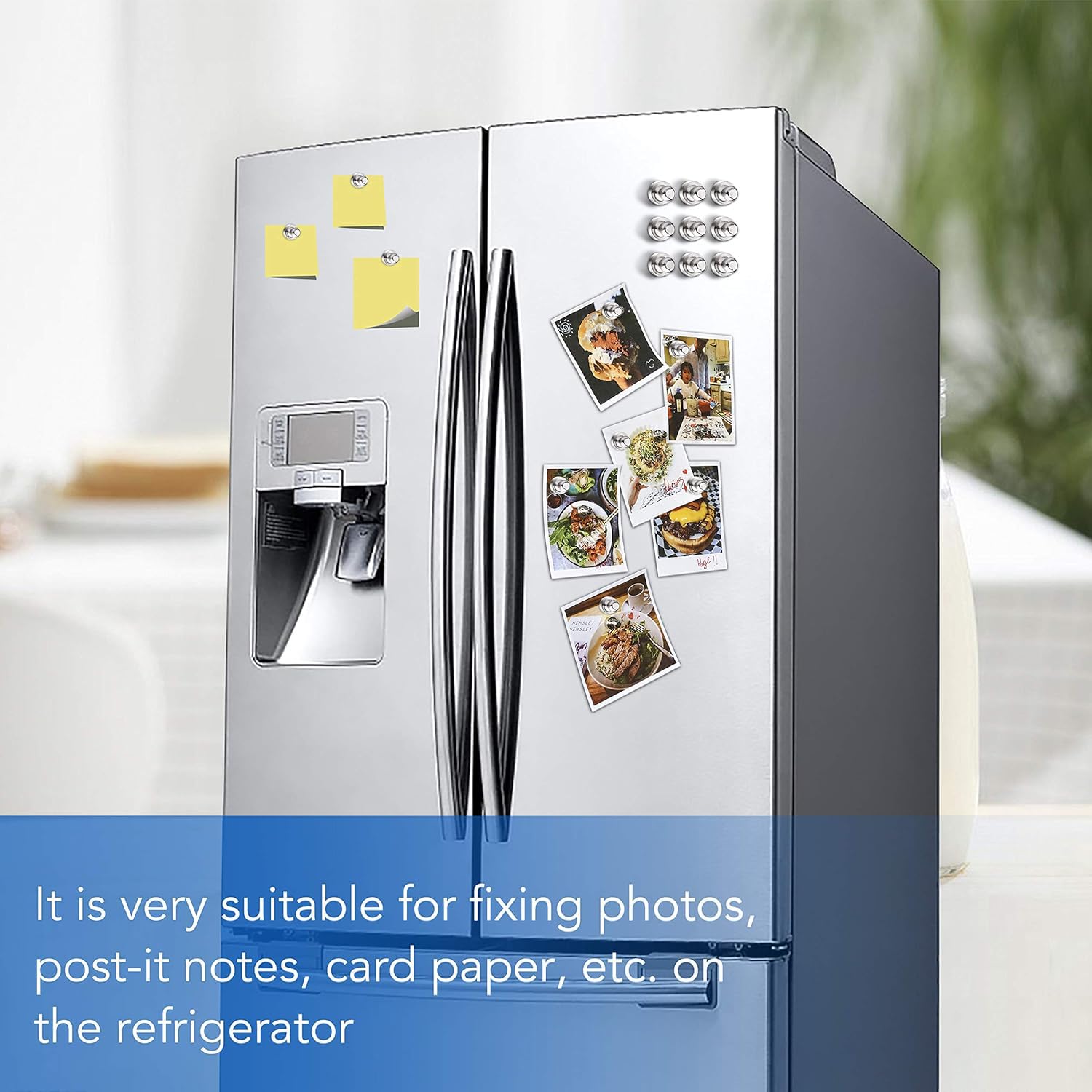 LOVIMAG Fridge Magnets 12Pcs Refrigerator Whiteboard Small Strong Magnet Classroom Kitchen Accessories Decorative Locker Set Decor Must Haves Office Calendar Refrigerador Magnetic Cute Crafts Black