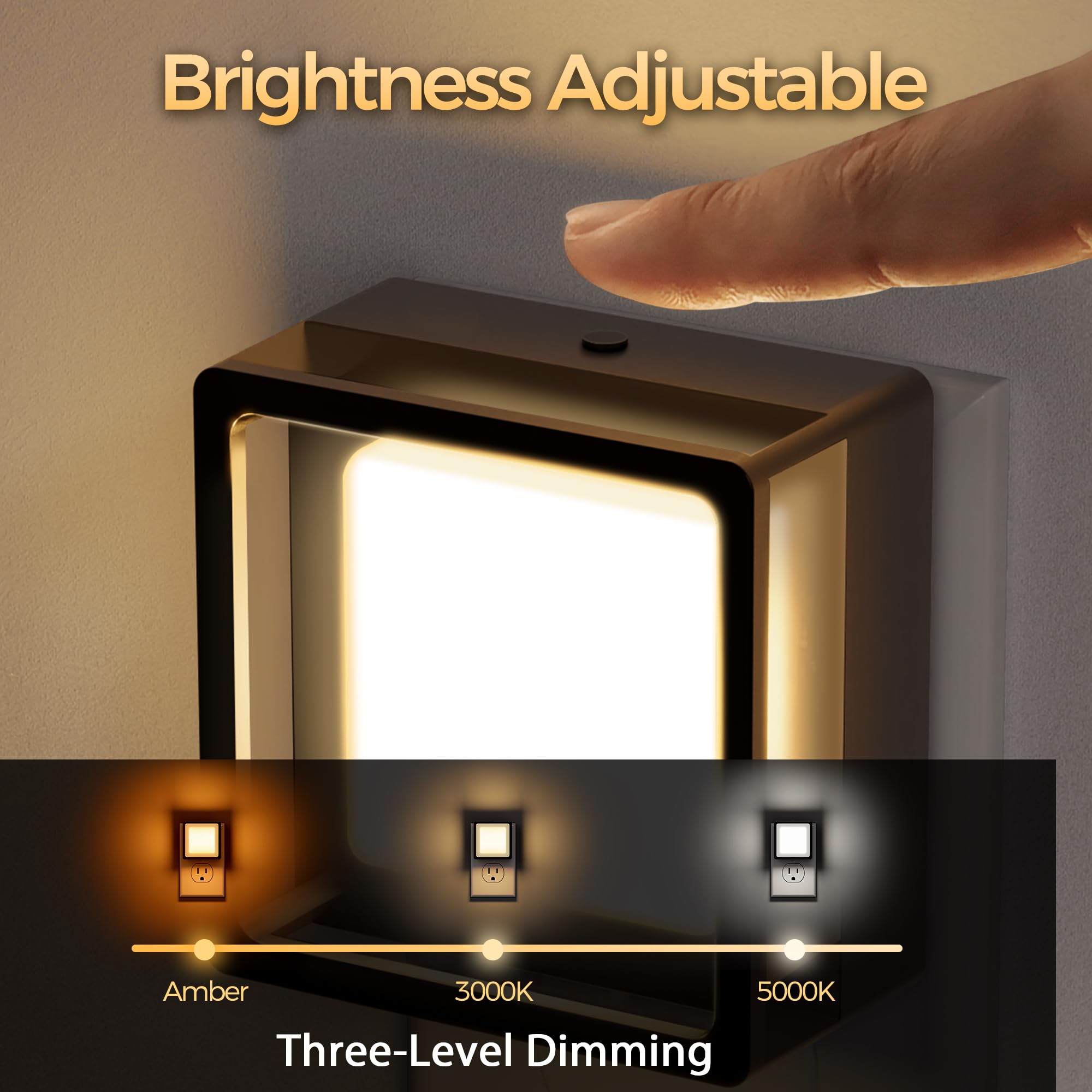 DORESshop LED Night Light, Night Lights Plug Into Wall [2 Pack] with Dusk-to-Dawn Sensor, Dimmable Nightlights, Adjustable Brightness for Bathroom, Hallway, Bedroom,Kids Room,Stairway,Soft White