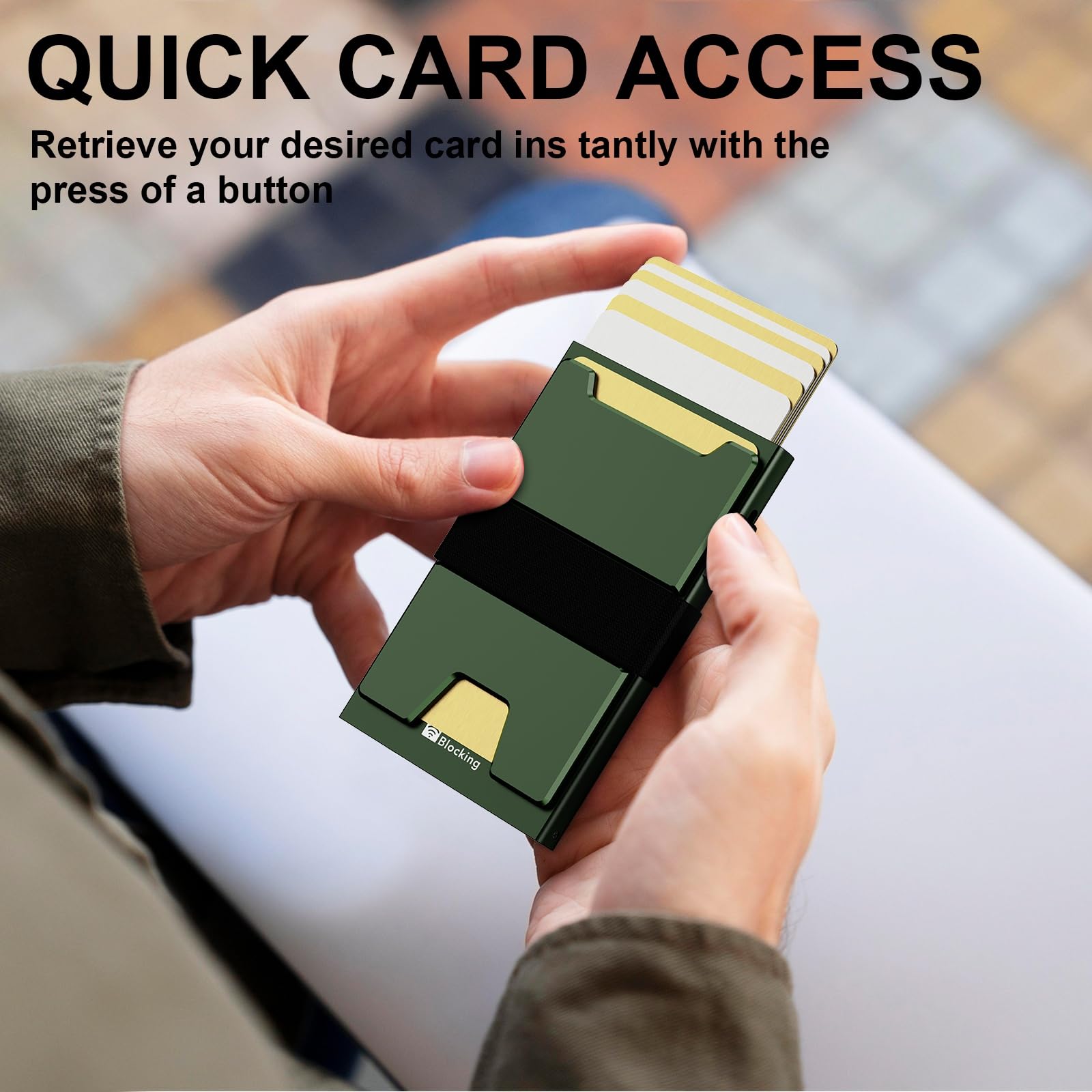 furid Smart Card Wallet for Men Slim: Minimalist Wallet For Men - RFID Blocking Pop Up Front Pocket Wallet, Metal Wallet 11 Card Holder