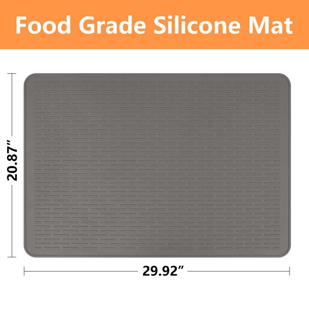 Stove Top Cover for Electric Stove- Range Covers for Electric Stove,Silicone XXL Dish Drying Mat, Glass Cooktop Covers, Flat RV Range top Mats (Black, 28"x20")