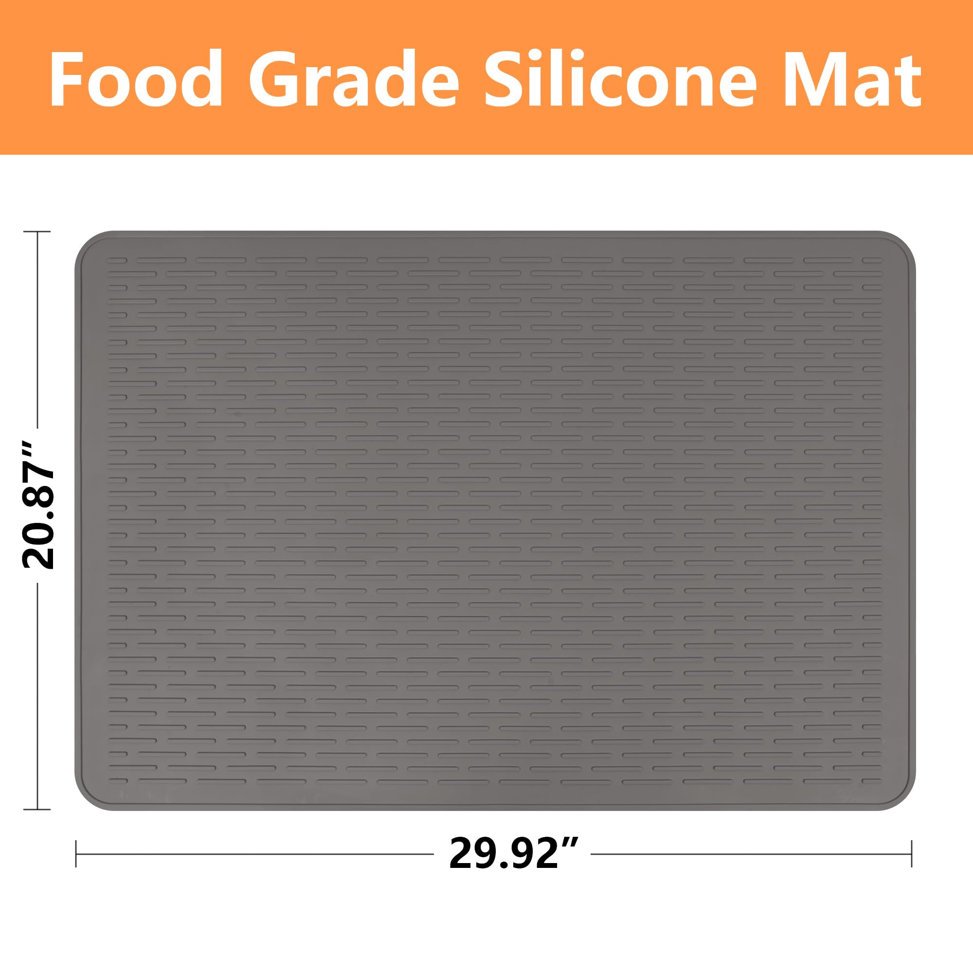 Stove Top Cover for Electric Stove- Range Covers for Electric Stove,Silicone XXL Dish Drying Mat, Glass Cooktop Covers, Flat RV Range top Mats (Black, 28"x20")