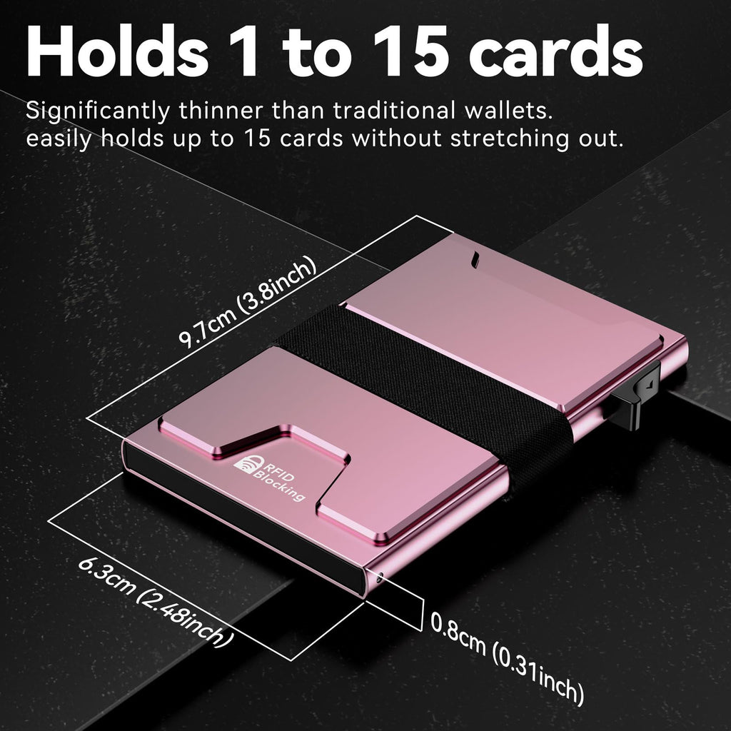furid Smart Card Wallet for Men Slim: Minimalist Wallet For Men - RFID Blocking Pop Up Front Pocket Wallet, Metal Wallet 11 Card Holder