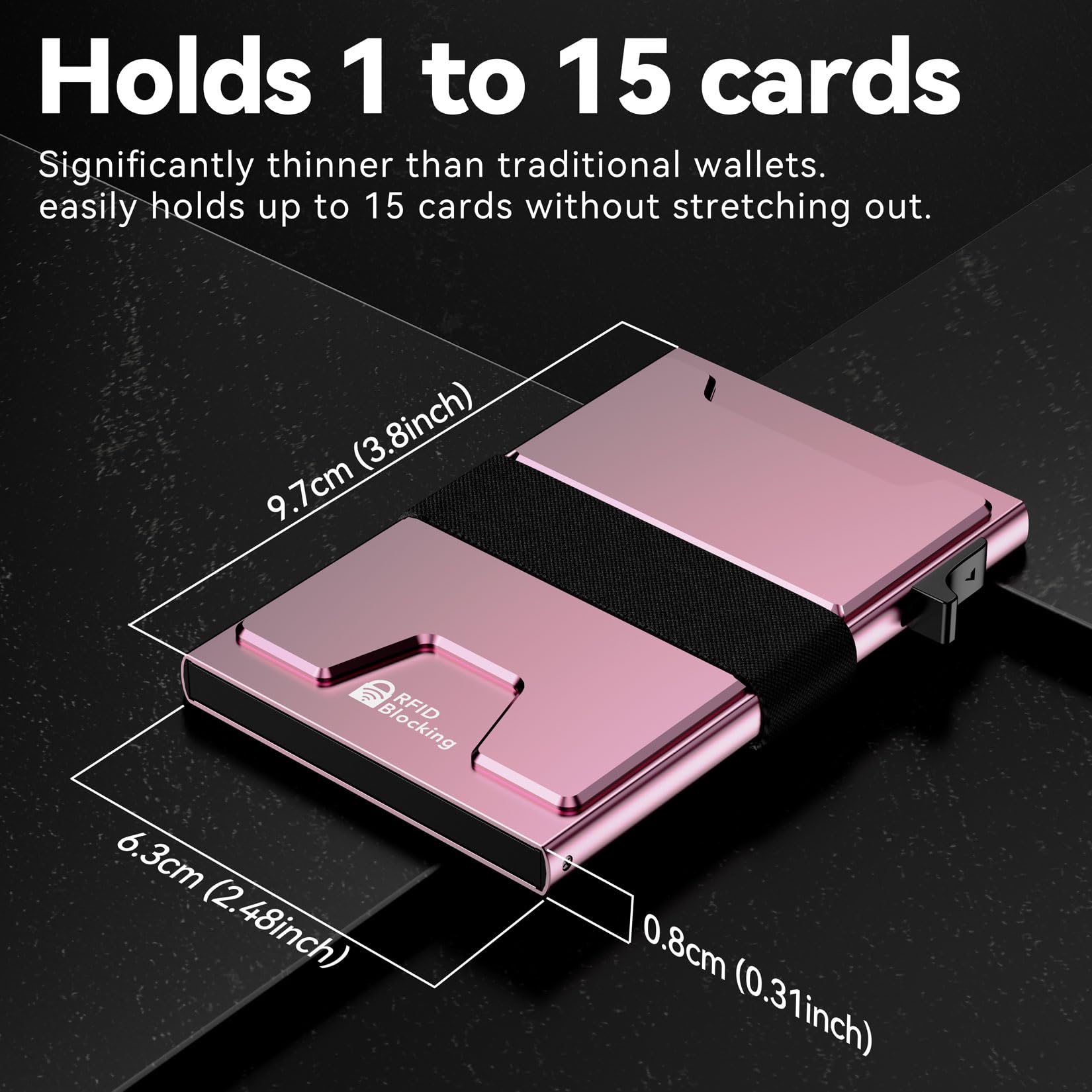 furid Smart Card Wallet for Men Slim: Minimalist Wallet For Men - RFID Blocking Pop Up Front Pocket Wallet, Metal Wallet 11 Card Holder