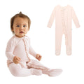 Posh Peanut Footie Pajamas for Baby Girls – Sleepers in Ultra-Soft Viscose from Bamboo with 2-Way Zipper & Ruffle Trim