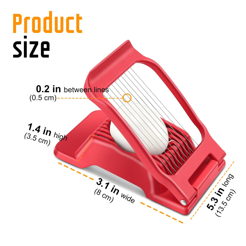 Egg Slicer for Hard Boiled Eggs, Stainless Steel Wire, Multipurpose Heavy Duty Aluminium Egg Cutter Dishwasher Safe for Egg, Salads & Sandwiches, Strawberries, Mushrooms & Soft Cheese, Fruit, Sliver