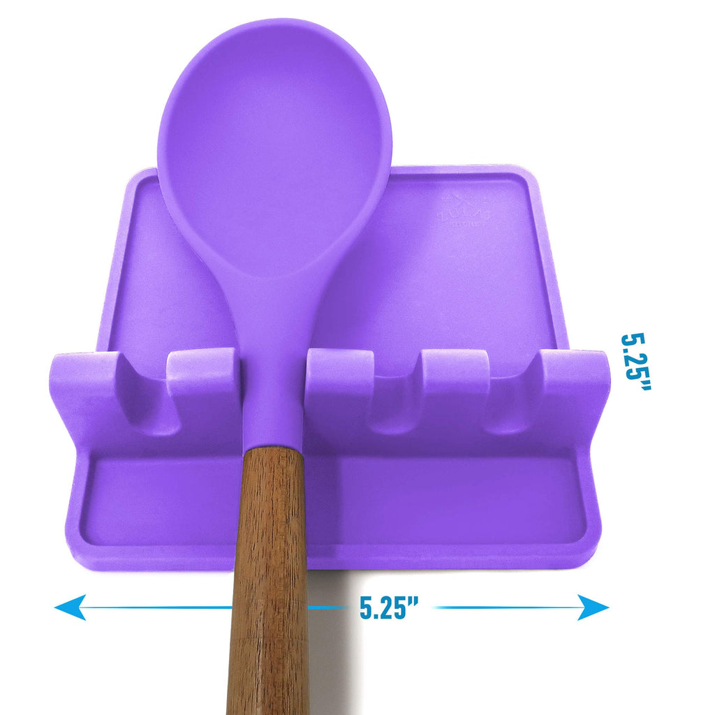 Zulay Kitchen Spoon Rest for Multiple Utensils High Heat-Resistant Silicone Drip Pad, BPA-Free Spoon Holder for Stove Top, Kitchen Gadget Holder for Ladles, Tongs, Cooking Spatula - Makes Great Gift