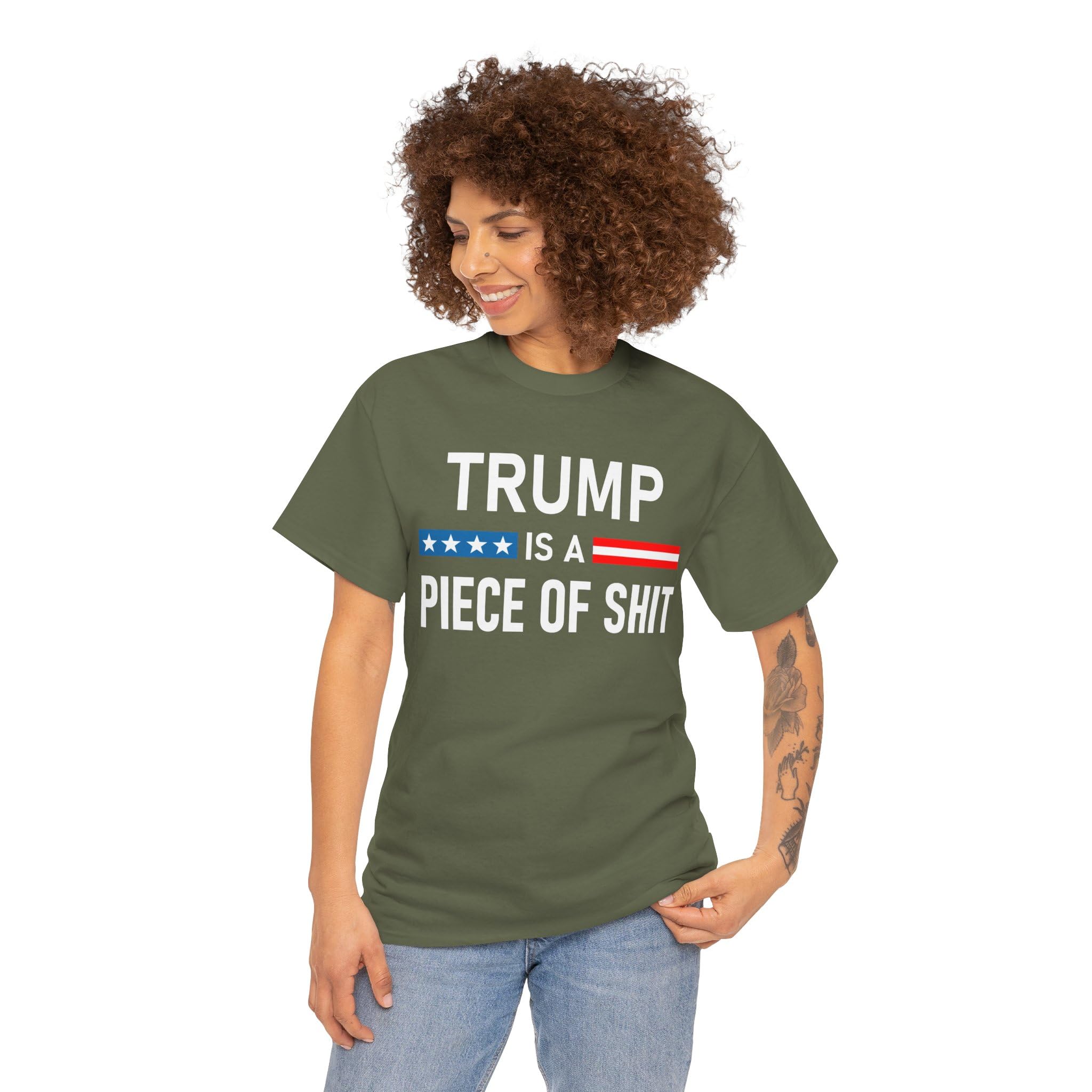 Donald Trump is a Piece of Shirt POS Funny Anti F.uck Trump Sucks Tee Tshirt