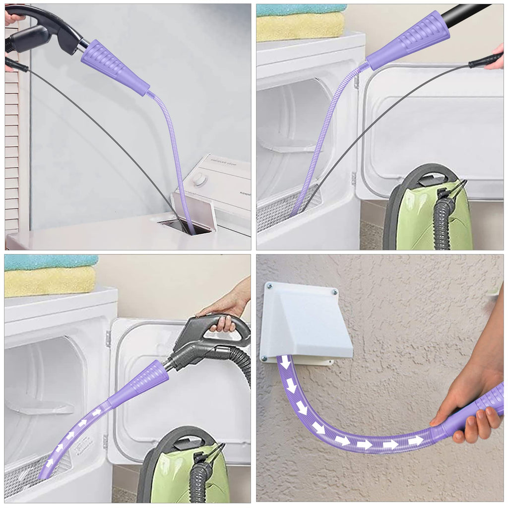 Sealegend 2 Pieces Dryer Vent Cleaner Kit Dryer Lint Vacuum Attachment, Dryer Vent Cleaning Lint Remover 2 Hoses Tools for Home Improvement