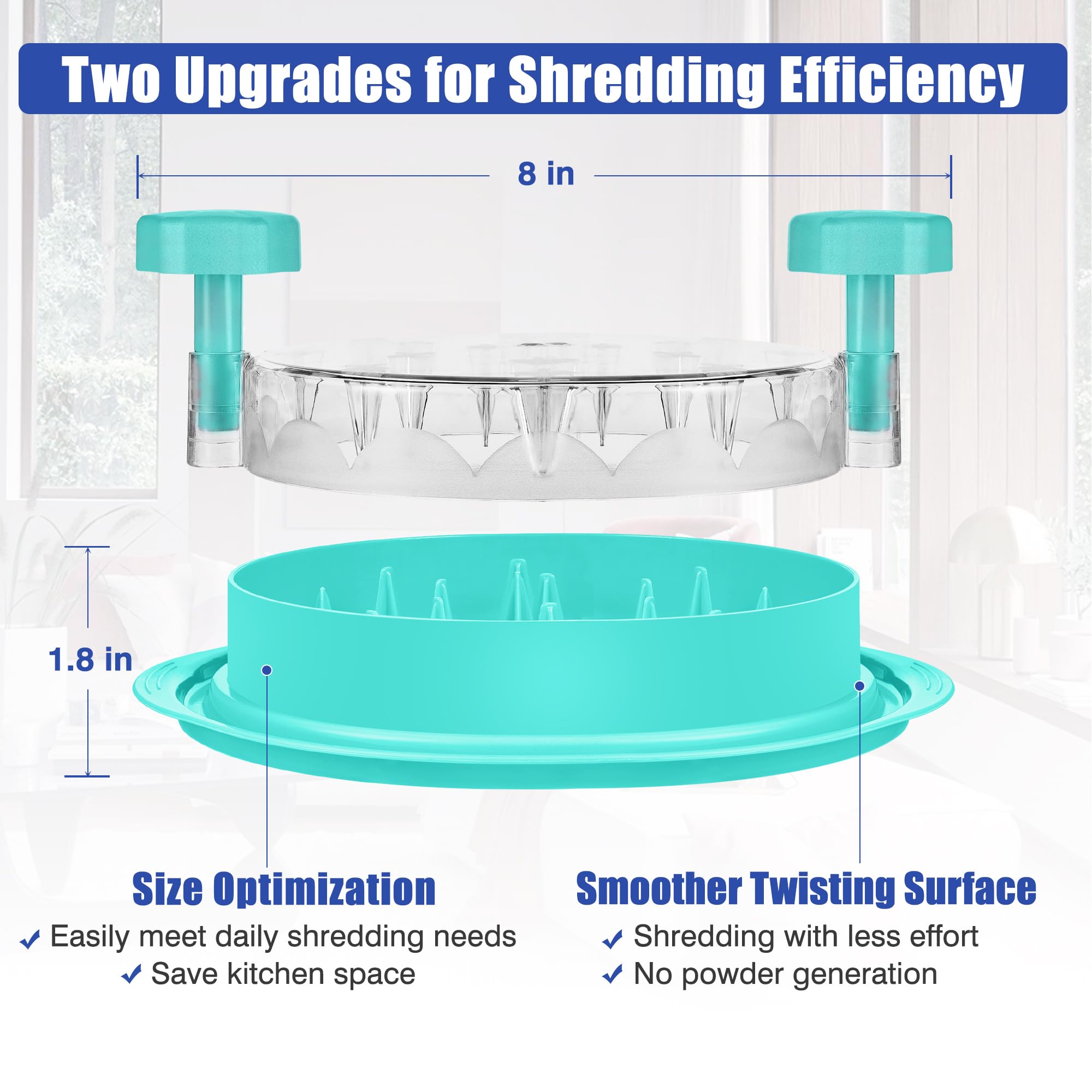 Chicken Shredder Tool Twist: 2026 Pro Food-Grade Visible Meat Shredder with Strong Anti-Slip Base, Ergonomic Handle, Chicken Breast Shredder, Suitable for Pork Beef Chicken - Black