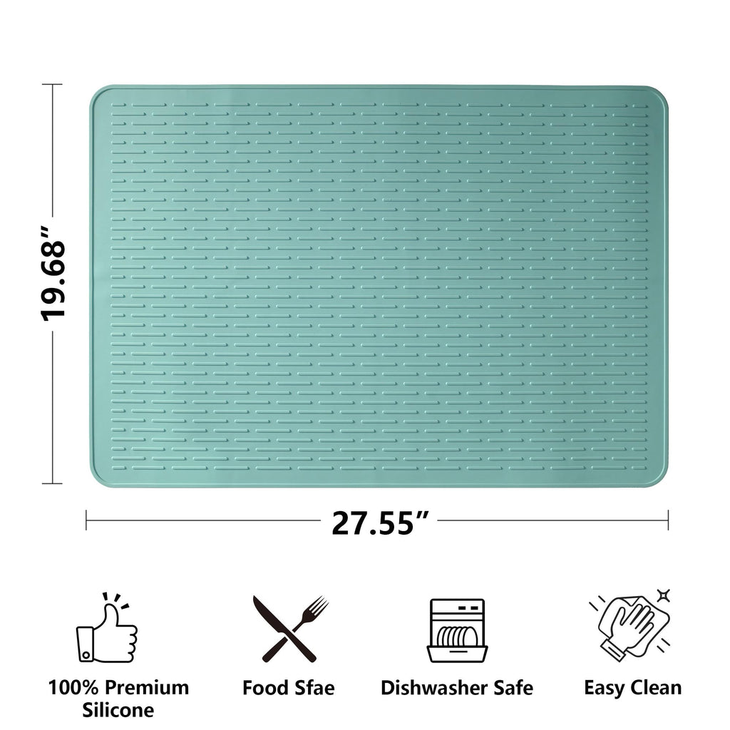 Stove Top Cover for Electric Stove- Range Covers for Electric Stove,Silicone XXL Dish Drying Mat, Glass Cooktop Covers, Flat RV Range top Mats (Black, 28"x20")