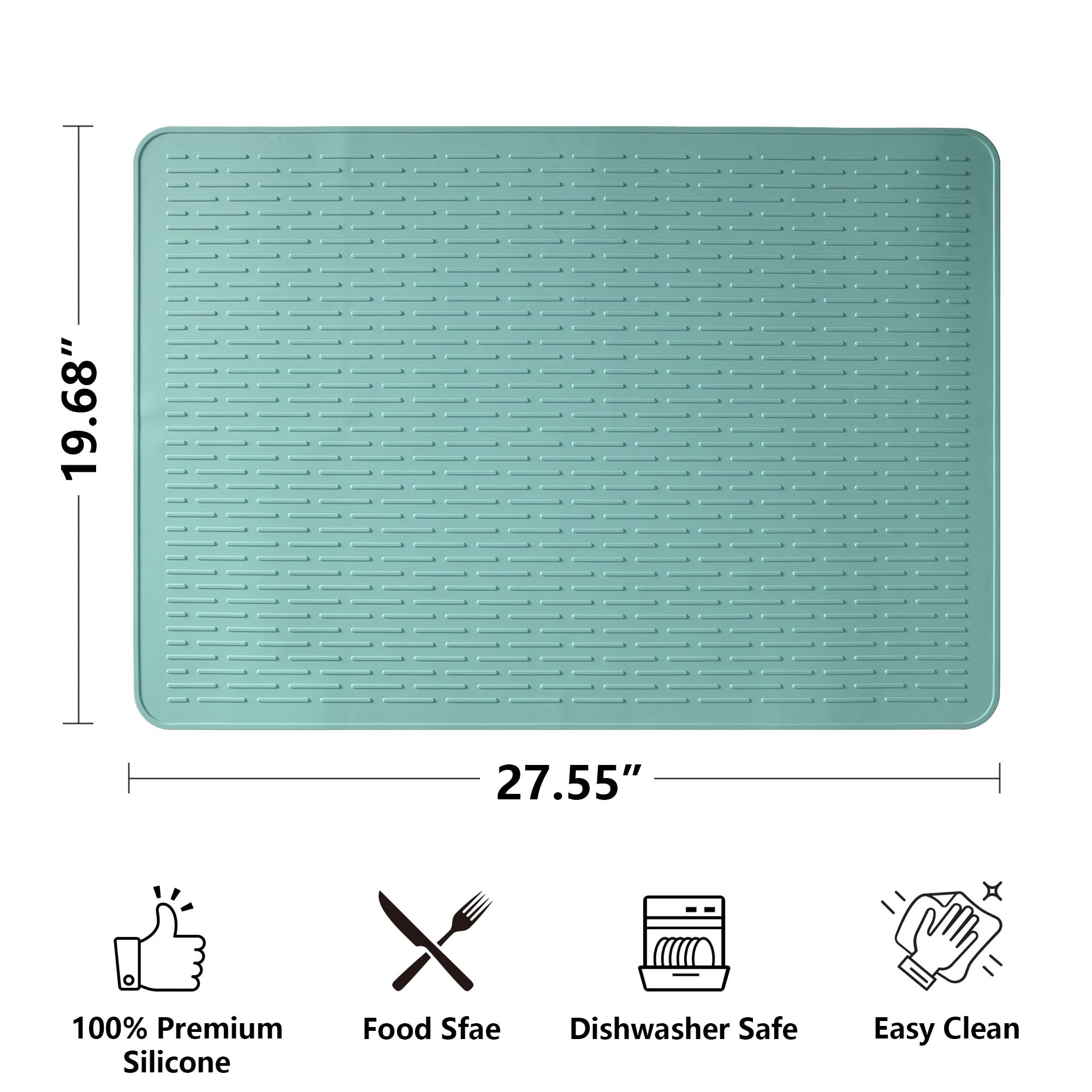 Stove Top Cover for Electric Stove- Range Covers for Electric Stove,Silicone XXL Dish Drying Mat, Glass Cooktop Covers, Flat RV Range top Mats (Black, 28"x20")