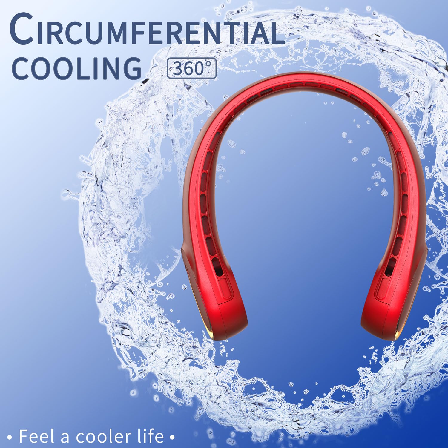 FrSara Neck Fan, Portable Personal Fan Strong Wind, 4000mAh, Air Volume,360° Cooling, No Hair Twisting, Air Volume On 2 Sides, Non-Slip, Quick Charge, Long Use Time, Birthday Gift for Women, Dad, Men