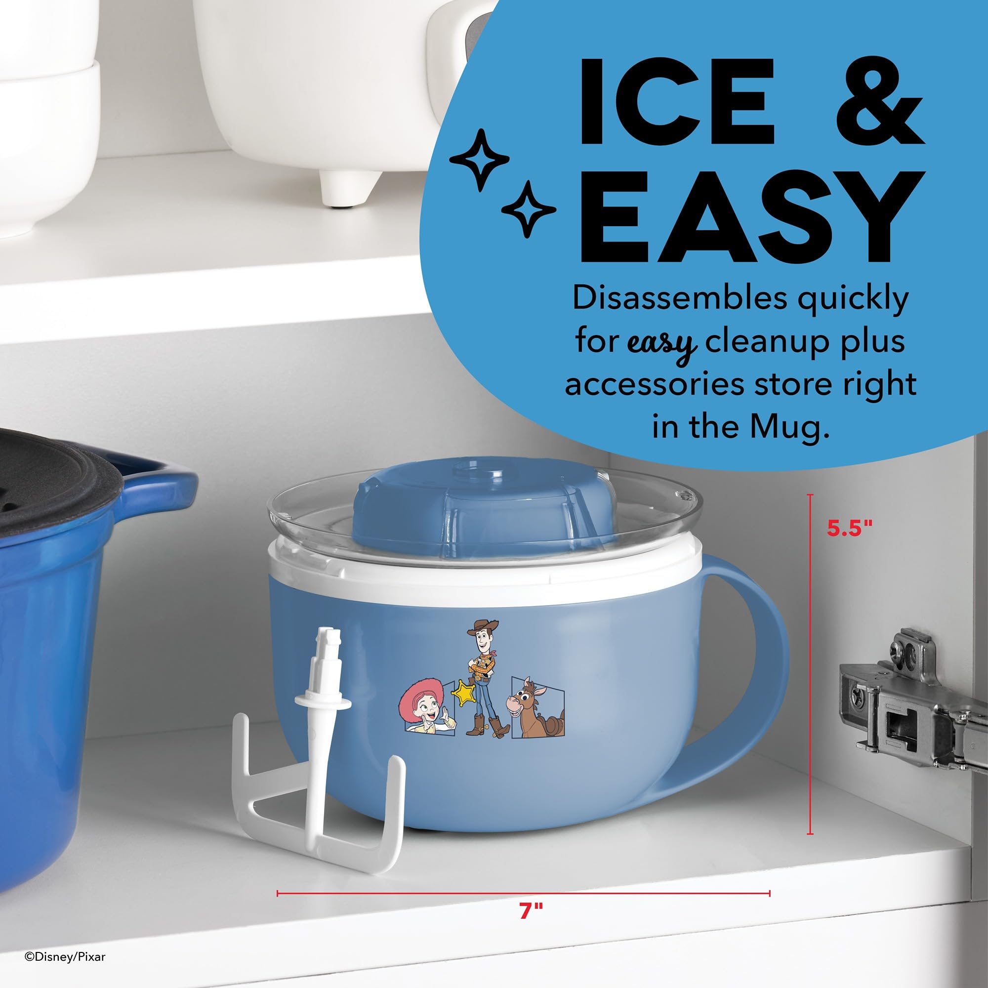 Dash My Mug Ice Cream Maker - Makes Single Serving of Gelato, Frozen Yogurt, Sorbet & More - Easy to Clean & Use - Aqua, 2 Bowls