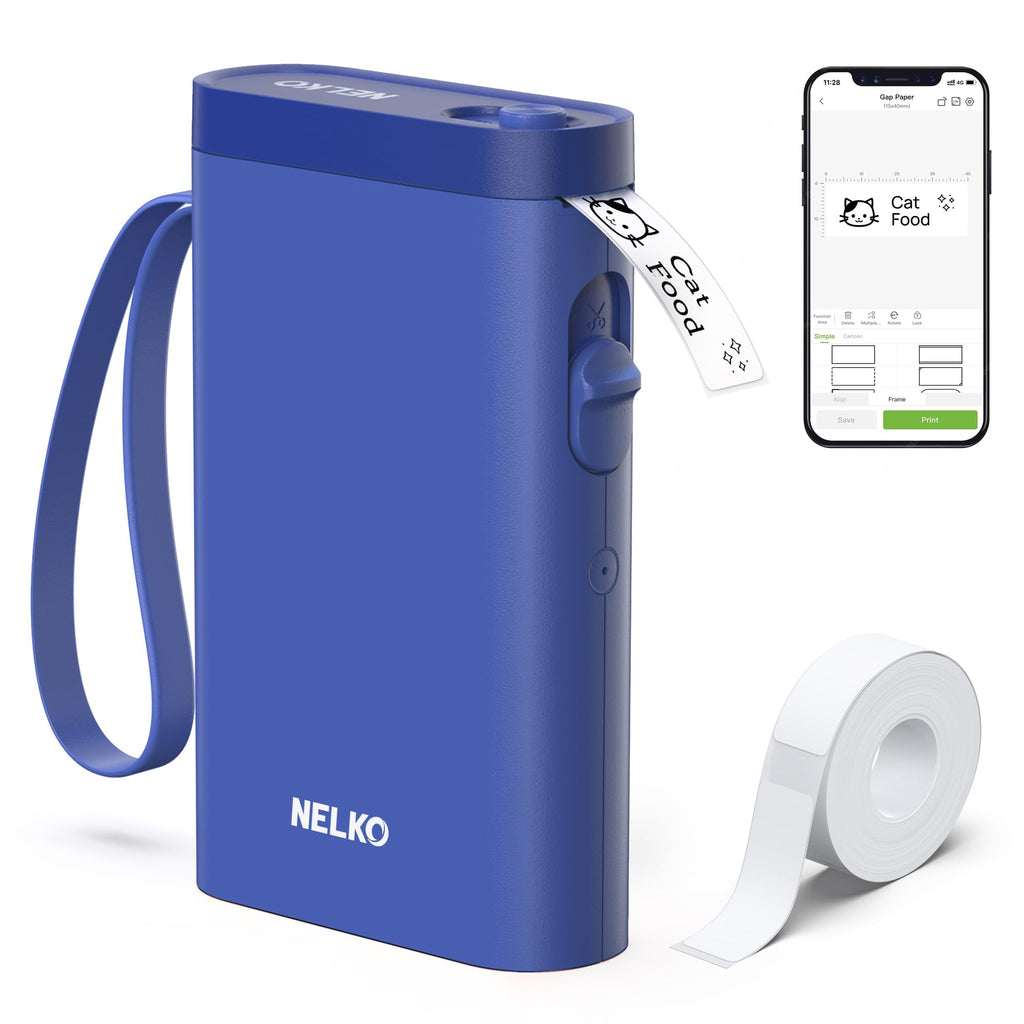 Nelko Label Maker Machine with Tape, P21 Bluetooth Label Printer, Wireless Mini Label Makers with Multiple Templates for School Office Home, White