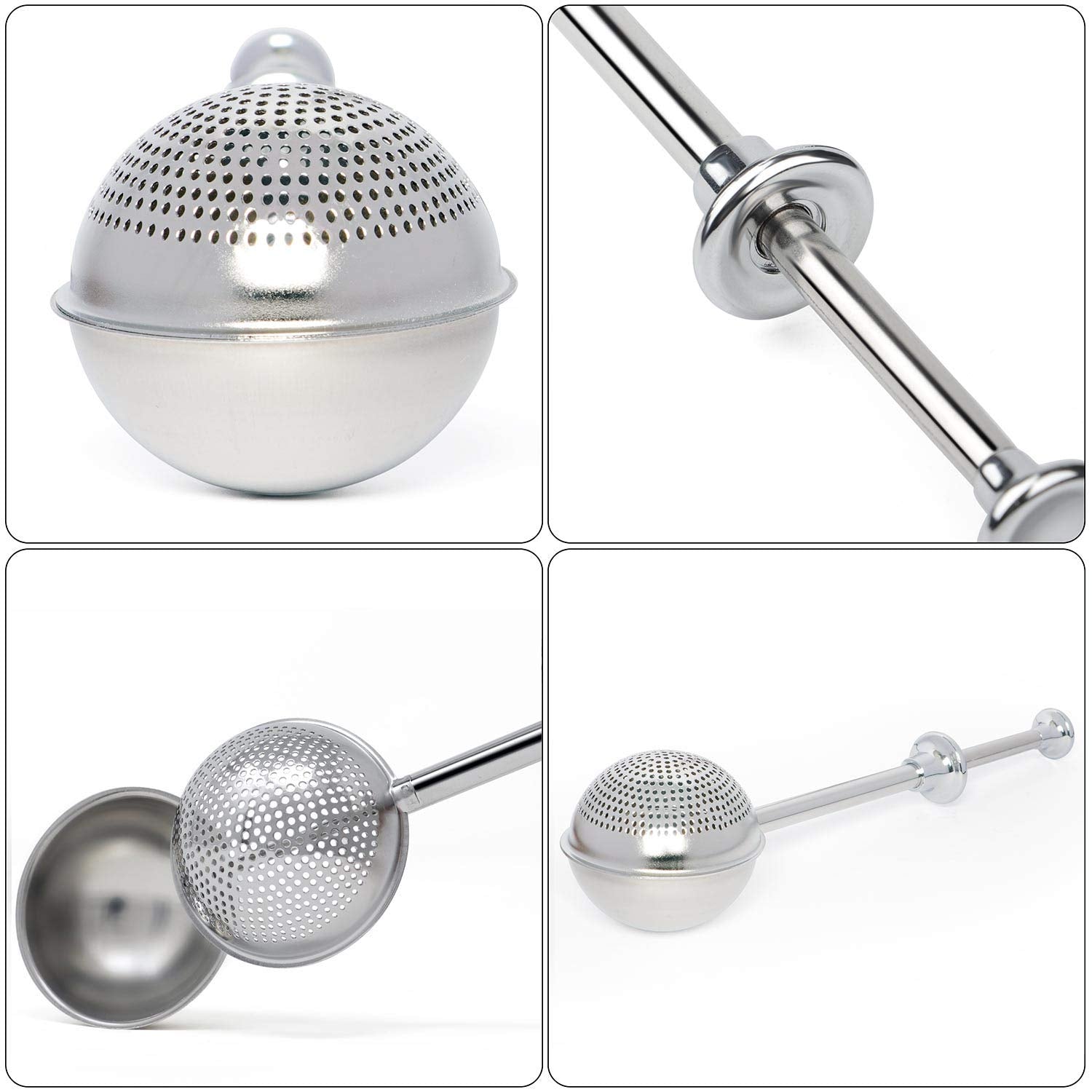 HULISEN Flour Duster for Baking, One-Handed Operation, 304 Stainless Steel Powdered Sugar Shaker Duster, Pick Up and Dust Flour Sifter, Gift Package
