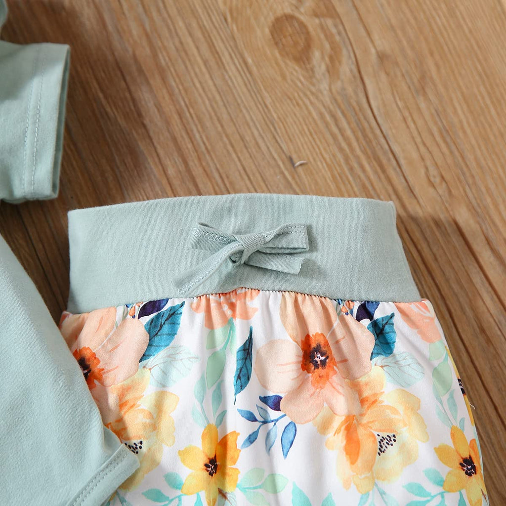 Yvowming Newborn Baby Girl Clothes Infant Ruffle Romper Pants Set Summer Outfits Cute Baby Clothes for Girls