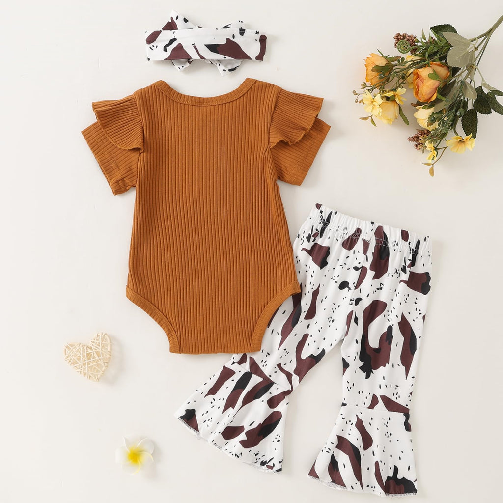 Yvowming Newborn Baby Girl Clothes Infant Ruffle Romper Pants Set Summer Outfits Cute Baby Clothes for Girls