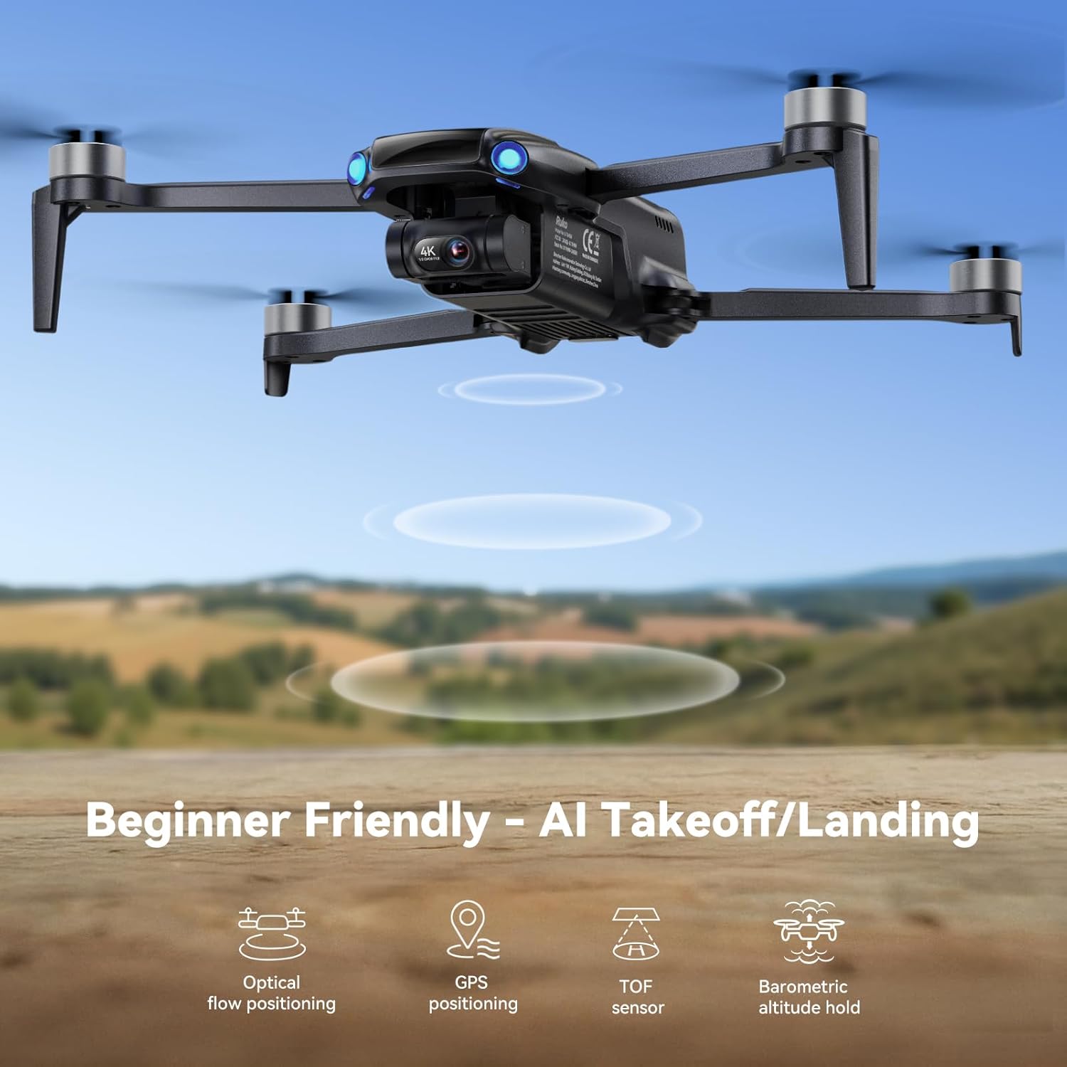 Ruko Drone with 4K UHD Camera for Adults with 3-Axis Gimbal, 8K Photo, Under 249g FAA-Exempt, 96 Mins Flight (3 Batteries), 20,000ft Transmission, GPS with Beeper, Auto Return, Beginner Friendly