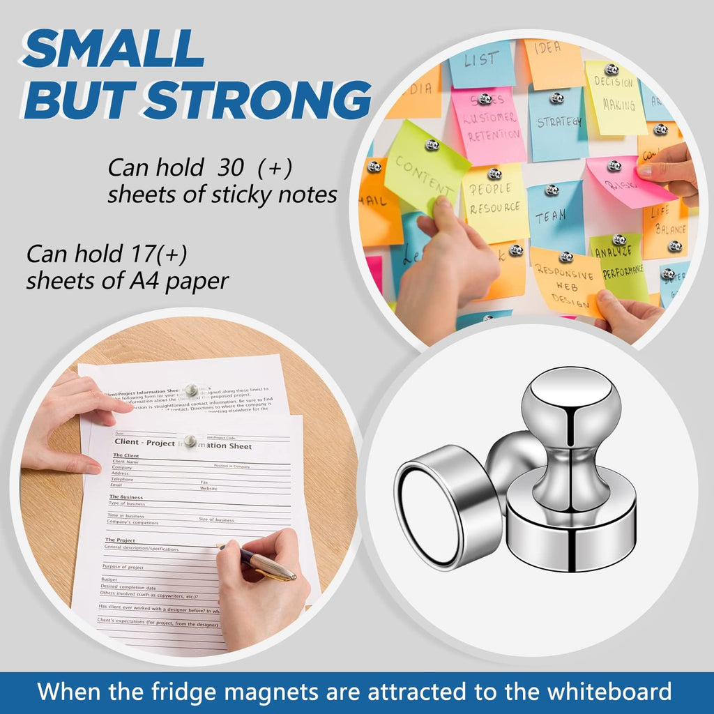 LOVIMAG Fridge Magnets 12Pcs Refrigerator Whiteboard Small Strong Magnet Classroom Kitchen Accessories Decorative Locker Set Decor Must Haves Office Calendar Refrigerador Magnetic Cute Crafts Black
