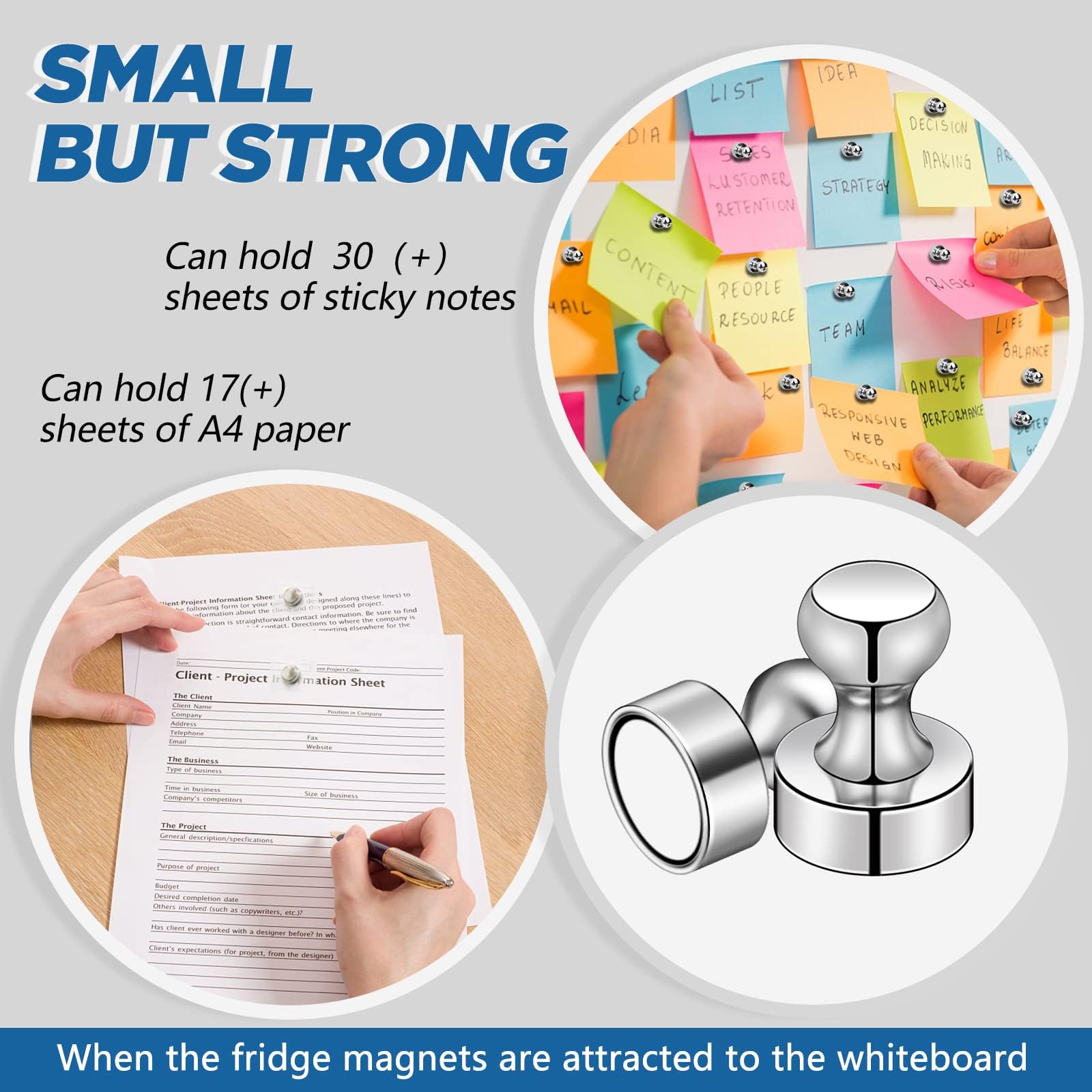 LOVIMAG Fridge Magnets 12Pcs Refrigerator Whiteboard Small Strong Magnet Classroom Kitchen Accessories Decorative Locker Set Decor Must Haves Office Calendar Refrigerador Magnetic Cute Crafts Black