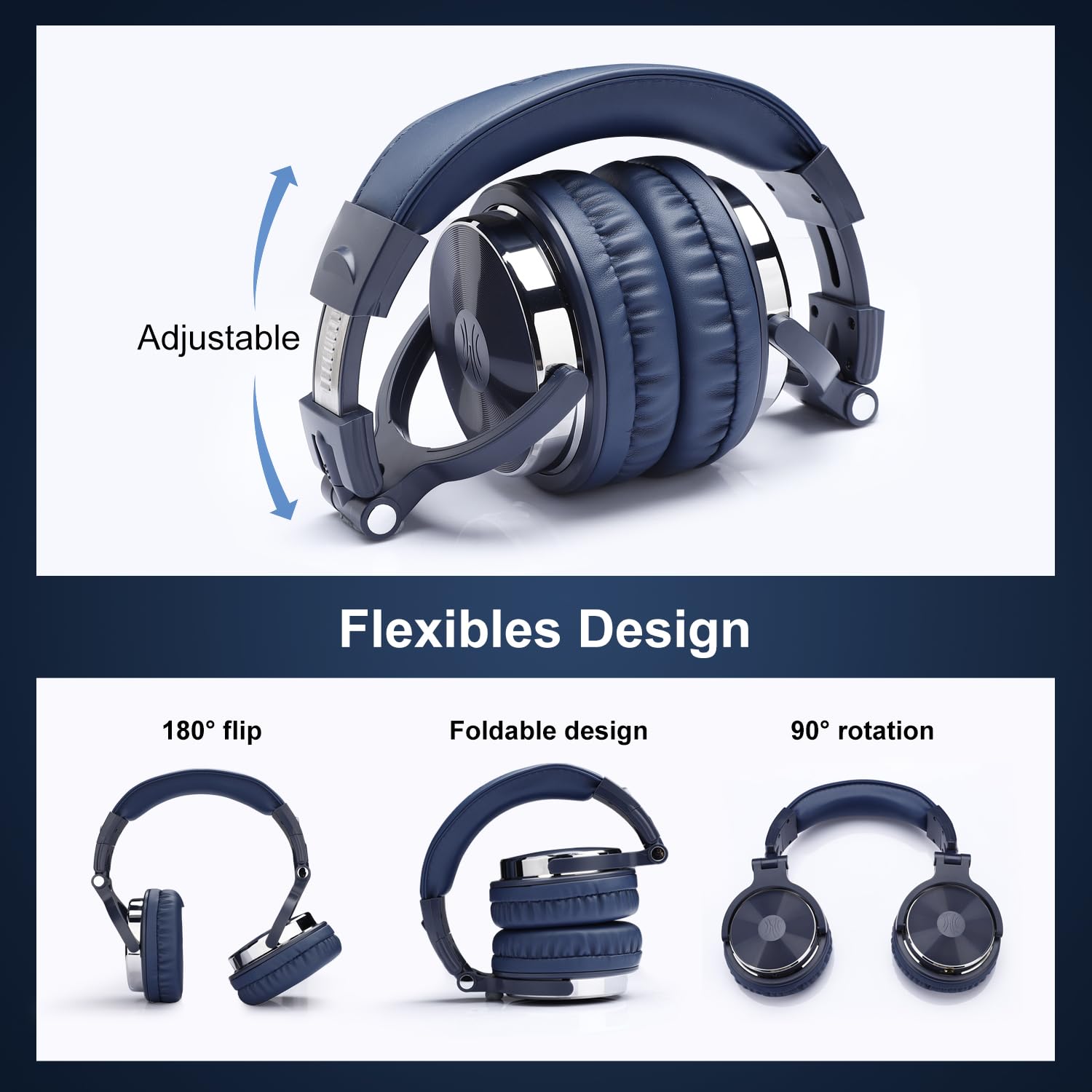 OneOdio Wired Over Ear Headphones Hi-Res Studio Monitor & Mixing DJ Stereo Headsets with 50mm Drivers and 1/4 to 3.5mm Jack for AMP Computer Recording Podcast Keyboard Guitar Laptop - Black