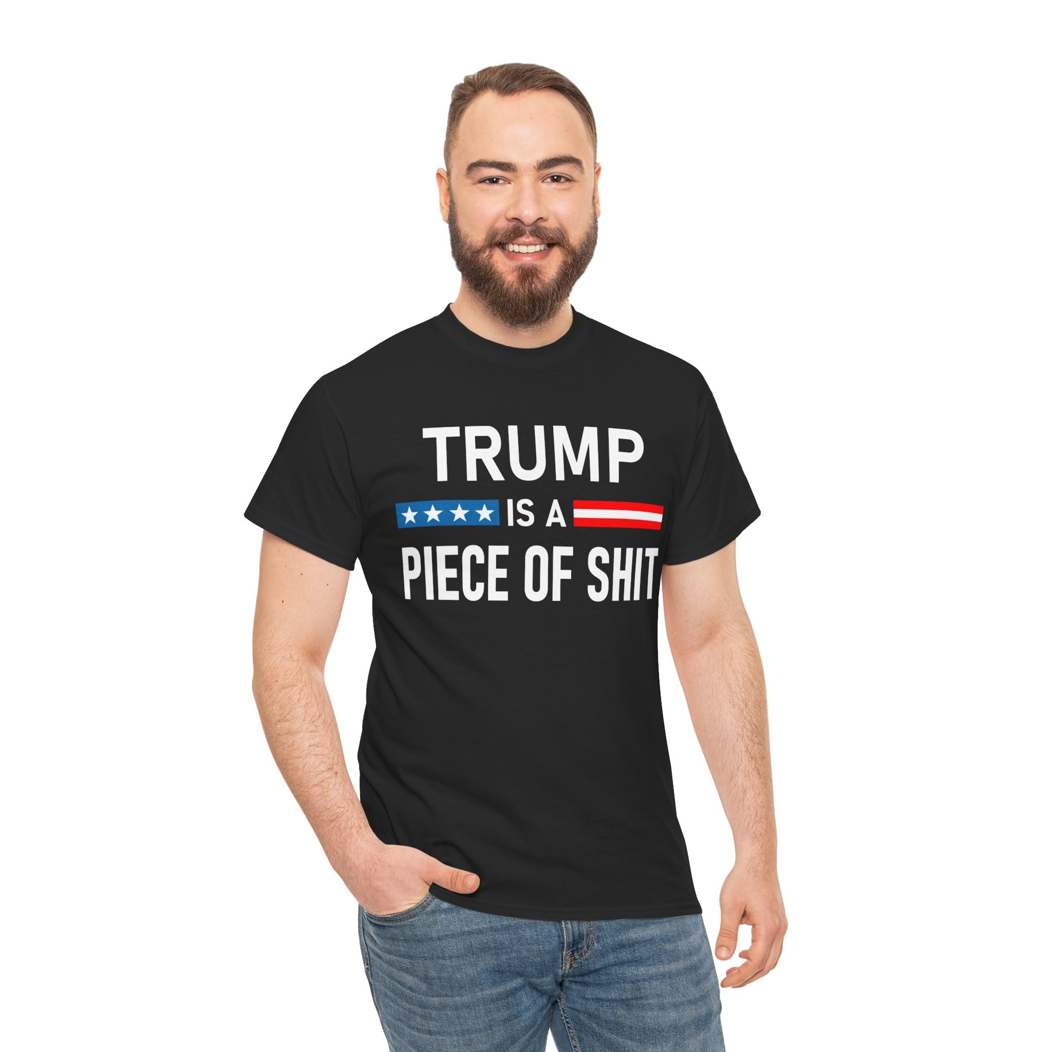 Donald Trump is a Piece of Shirt POS Funny Anti F.uck Trump Sucks Tee Tshirt