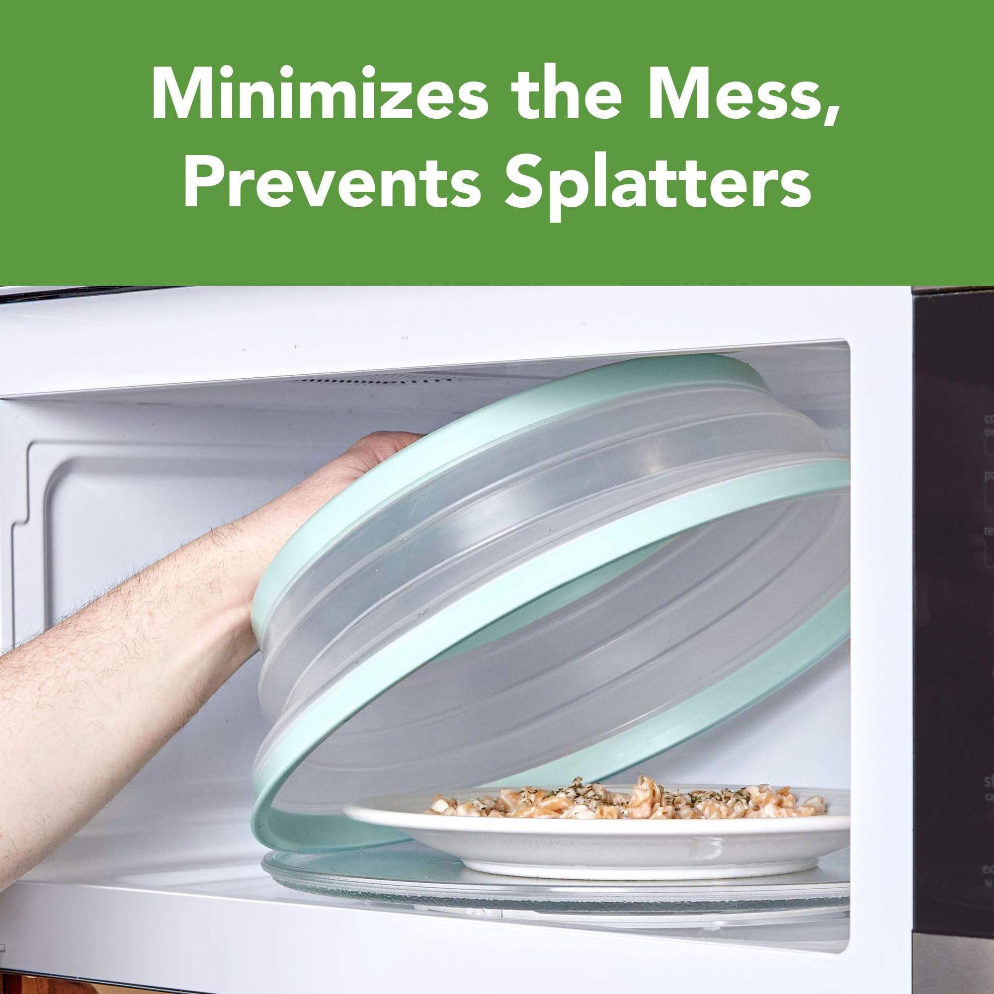 Tovolo Microwave Splatter Cover for Food, Medium (Charcoal) - Collapsible & Vented Silicone Splatter Guard Lid - Microwave Plate & Dish Cover with Handle - BPA-Free Kitchen Gadget for Meal Prep