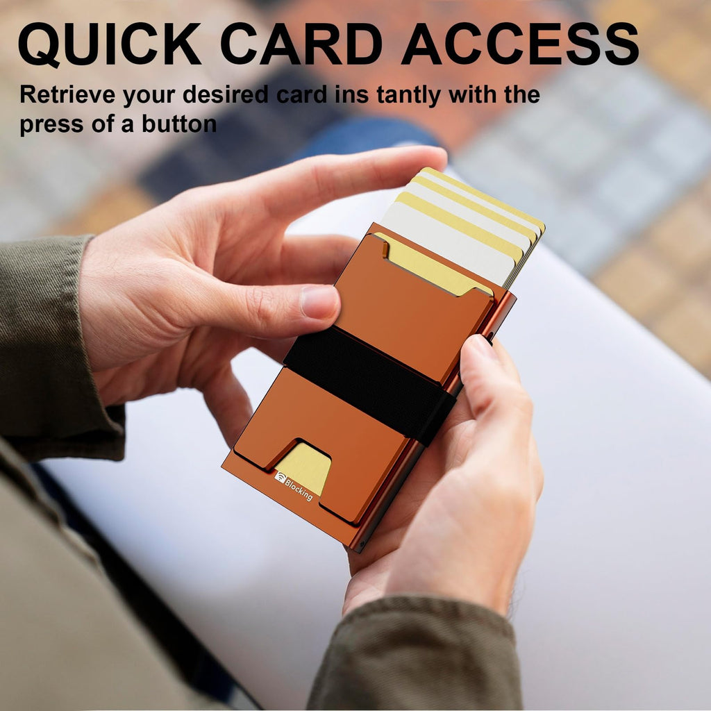 furid Smart Card Wallet for Men Slim: Minimalist Wallet For Men - RFID Blocking Pop Up Front Pocket Wallet, Metal Wallet 11 Card Holder