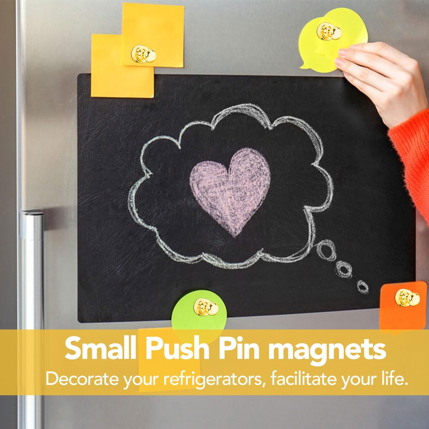 LOVIMAG Fridge Magnets 12Pcs Refrigerator Whiteboard Small Strong Magnet Classroom Kitchen Accessories Decorative Locker Set Decor Must Haves Office Calendar Refrigerador Magnetic Cute Crafts Black